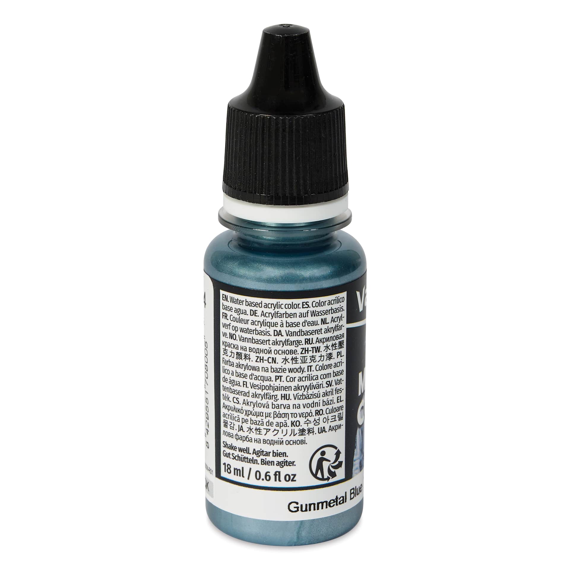 Vallejo Acrylic Model Color Paint - Gunmetal Blue, 18 ml back