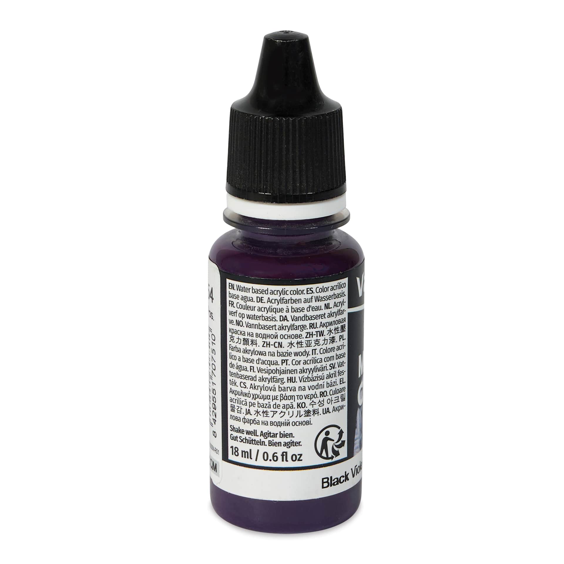 Vallejo Acrylic Model Color Paint - Black Violet, 18 ml back