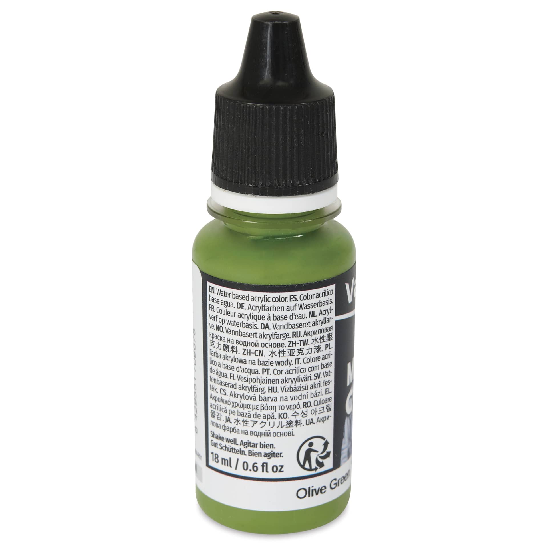Vallejo Acrylic Model Color Paint - Olive Green, 18 ml back