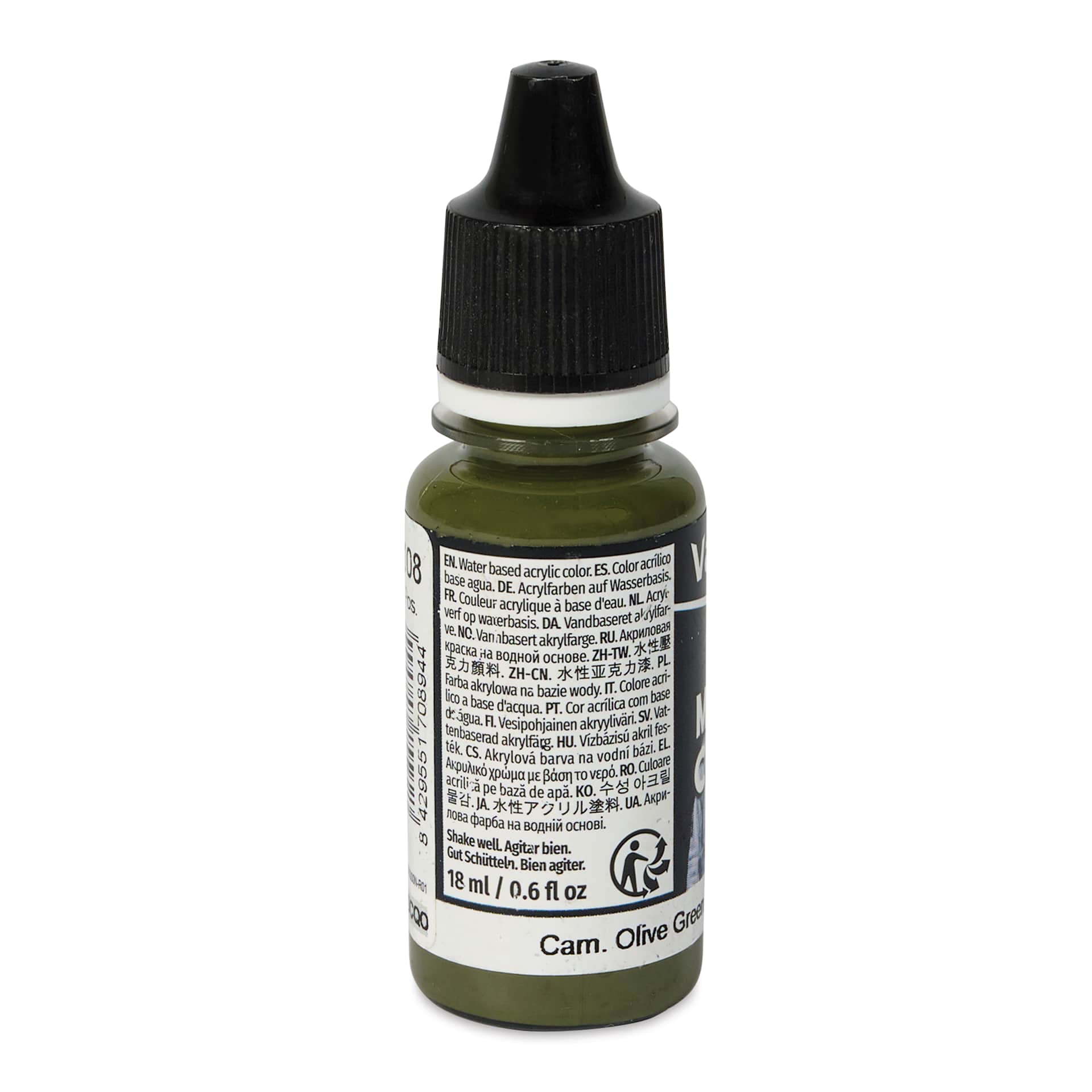 Vallejo Acrylic Model Color Paint - Camouflage Olive Green, 18 ml back