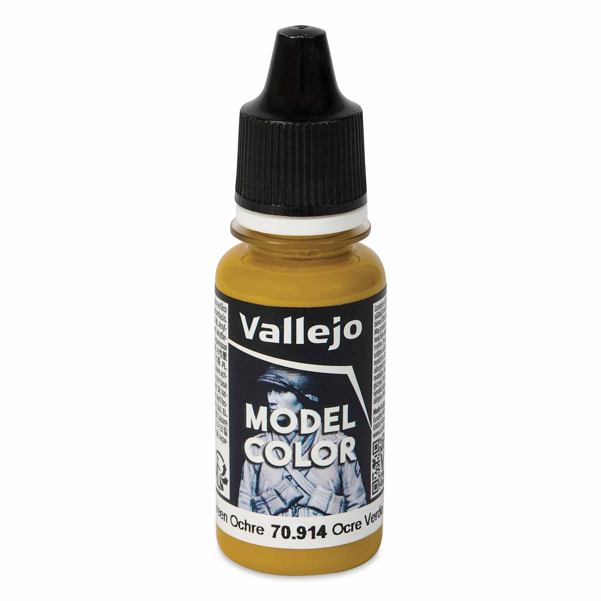 Vallejo Acrylic Model Color Paint - Green Ochre, 18 ml
