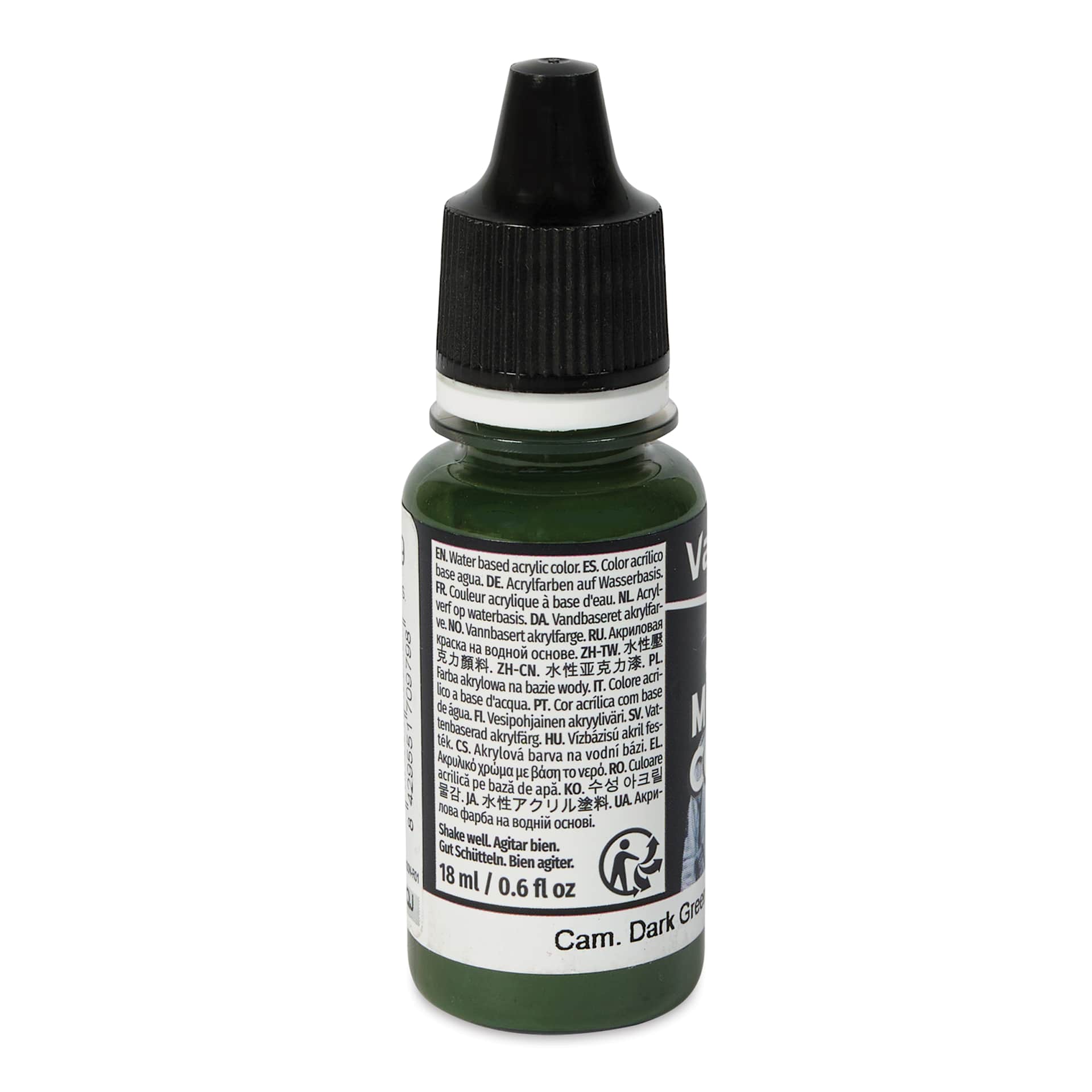 Vallejo Acrylic Model Color Paint - Camouflage Dark Green, 18 ml back