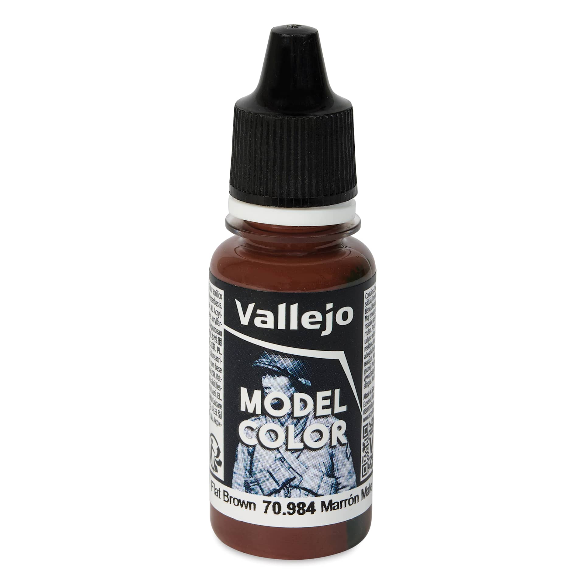 Vallejo Acrylic Model Color Paint - Flat Brown, 18 ml