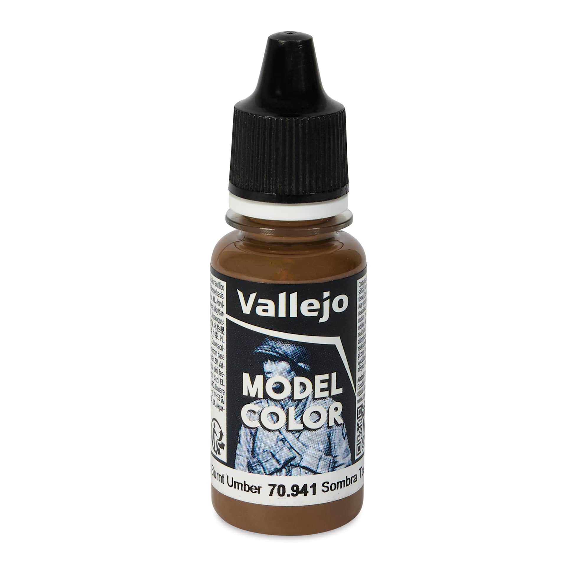 Vallejo Acrylic Model Color Paint - Burnt Umber, 18 ml
