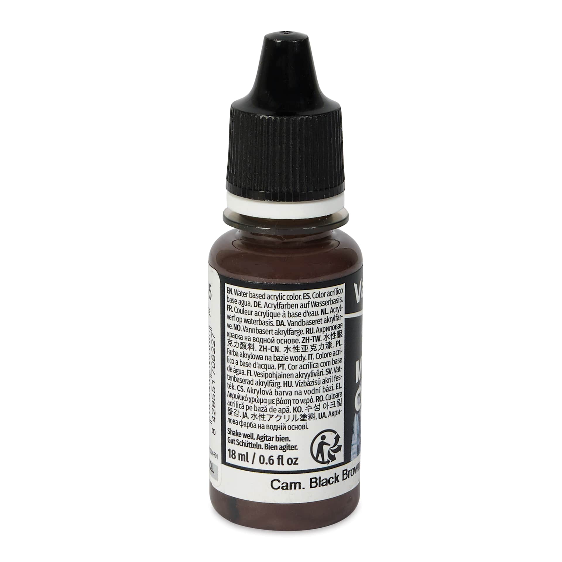 Vallejo Acrylic Model Color Paint - Camouflage Black Brown, 18 ml back