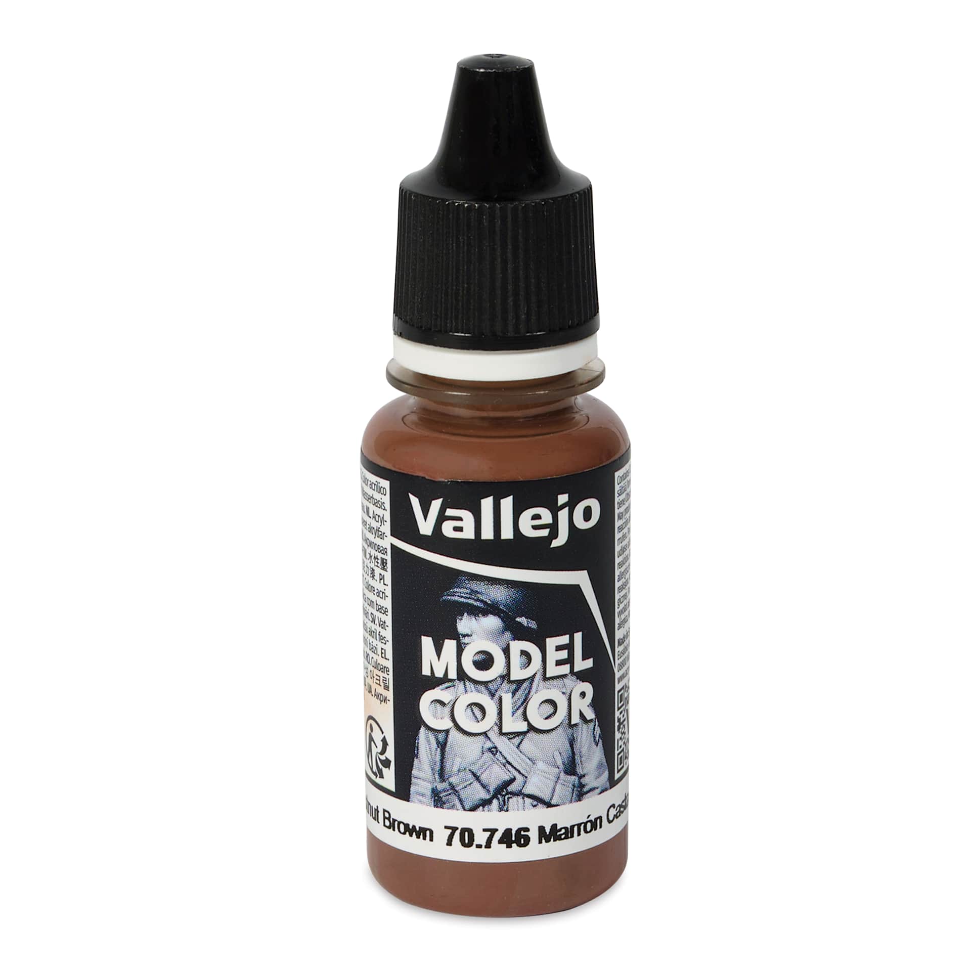 Vallejo Acrylic Model Color Paint - Chestnut Brown, 18 ml
