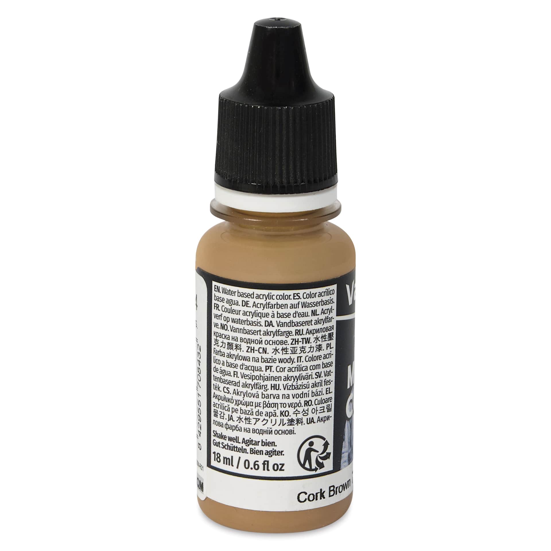 Vallejo Acrylic Model Color Paint - Cork Brown, 18 ml back
