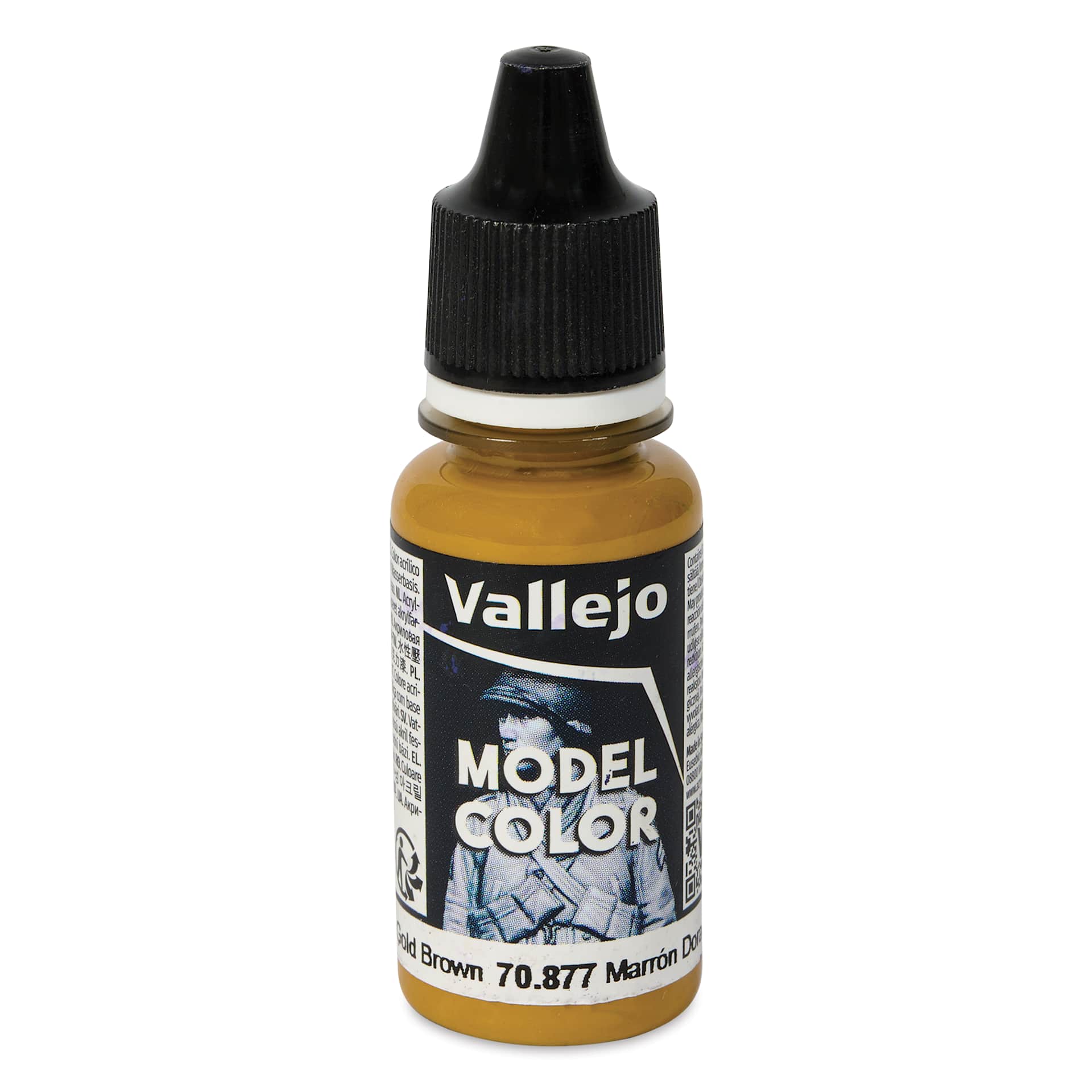 Vallejo Acrylic Model Color Paint - Gold Brown, 18 ml