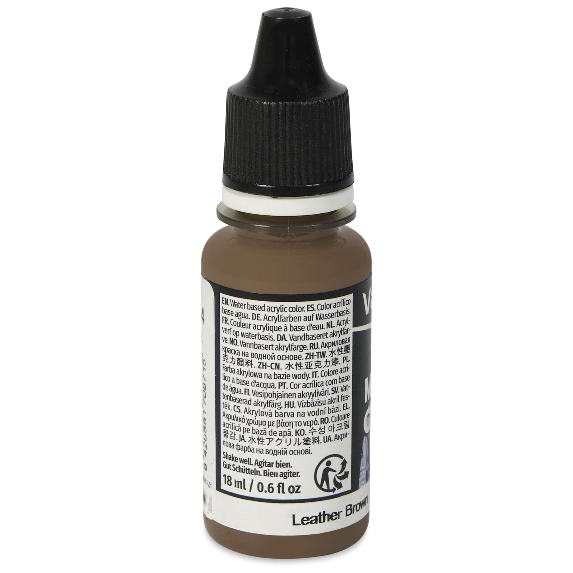 Vallejo Acrylic Model Color Paint - Leather Brown, 18 ml back