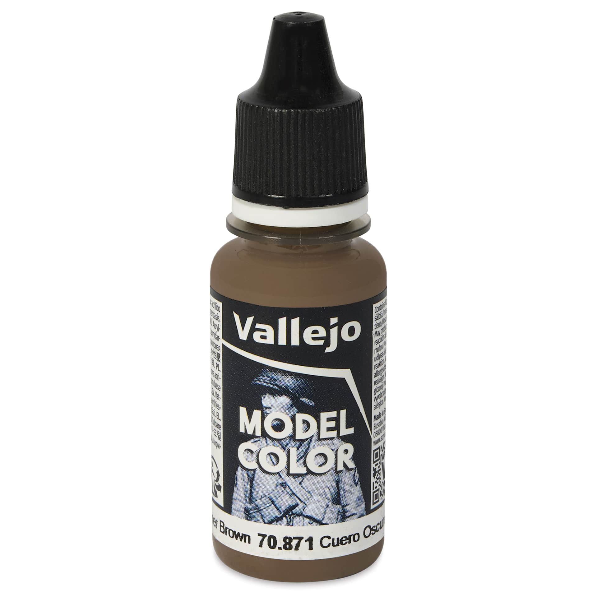 Vallejo Acrylic Model Color Paint - Leather Brown, 18 ml