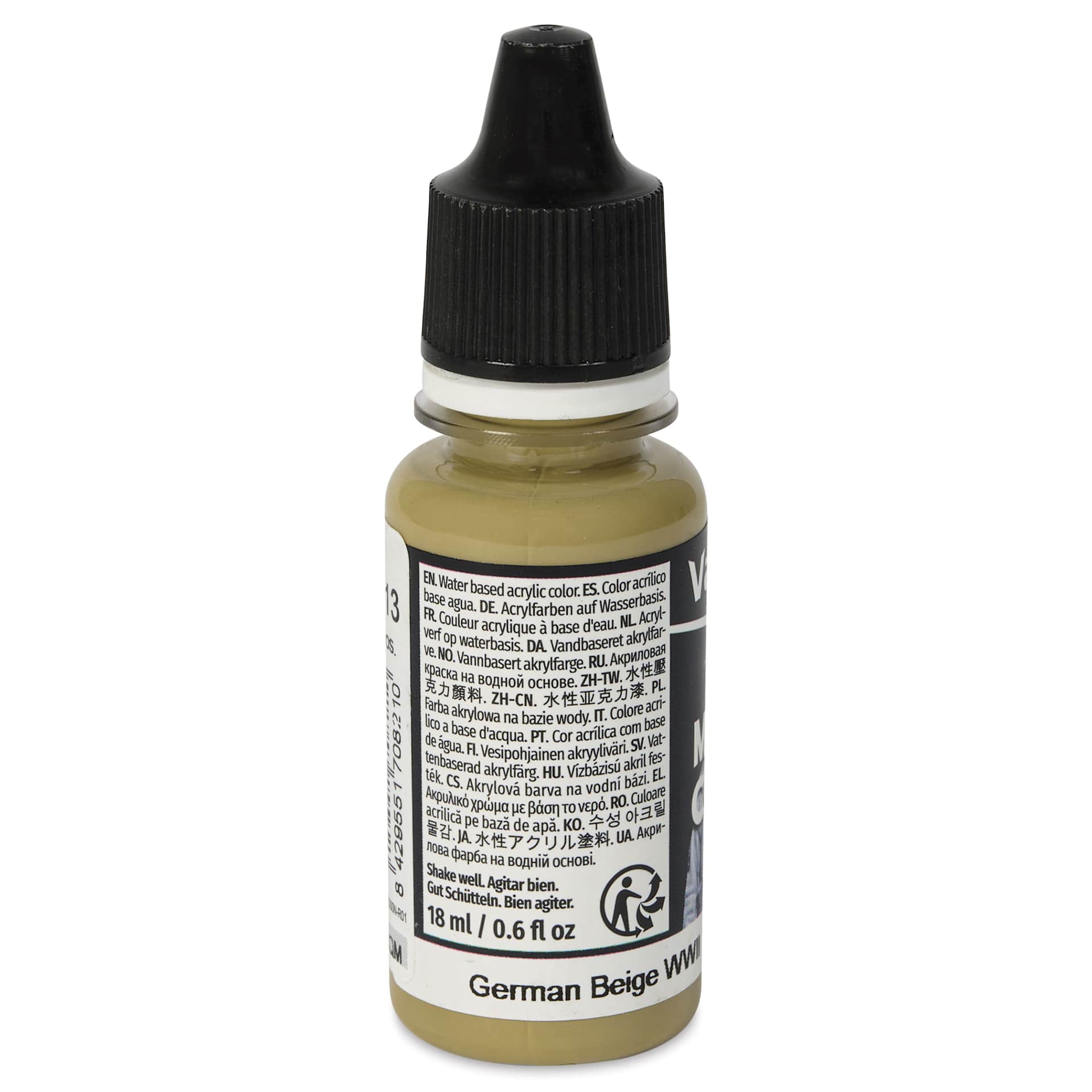 Vallejo Acrylic Model Color Paint - German Beige WWII, 18 ml back