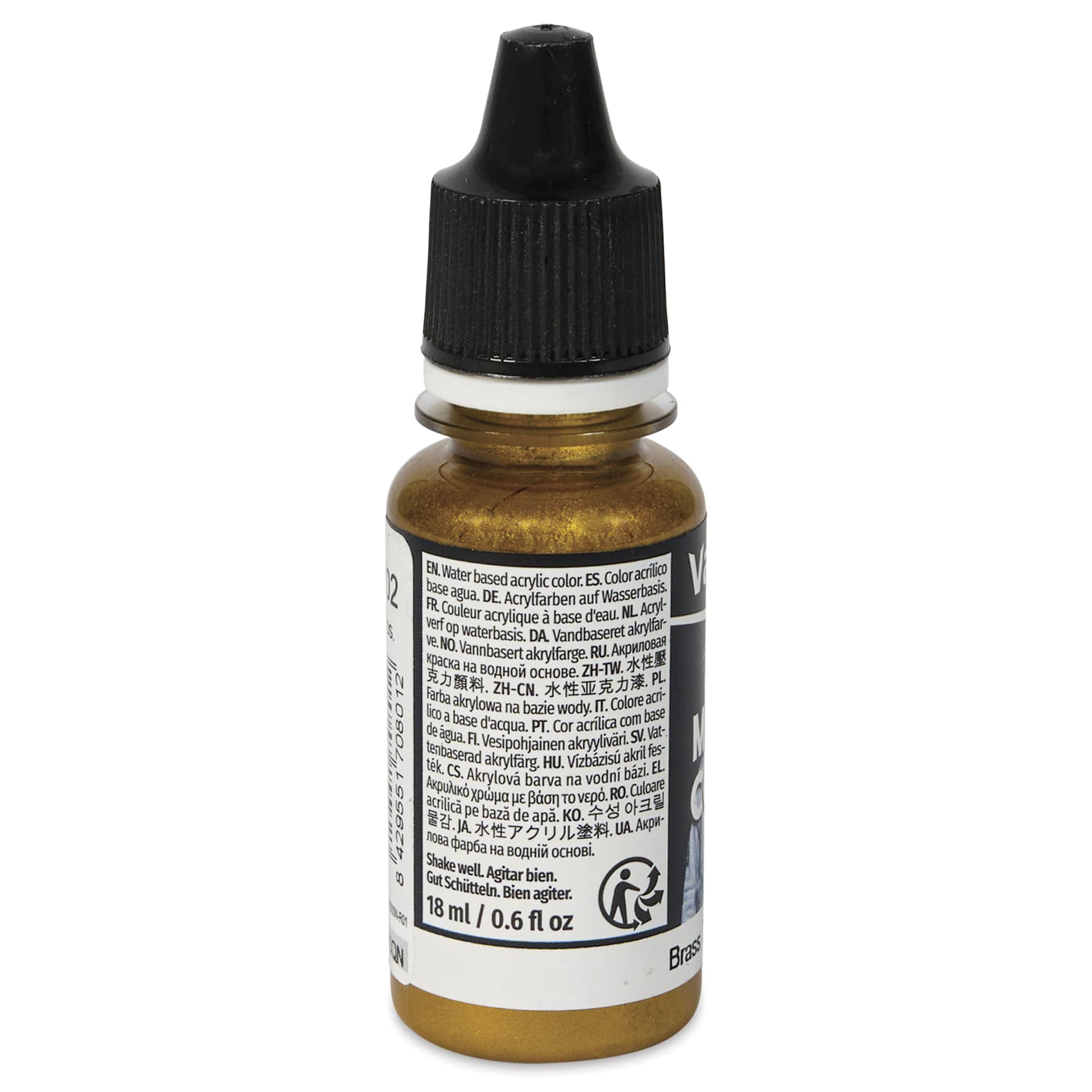 Vallejo Acrylic Model Color Paint - Brass, 18 ml back