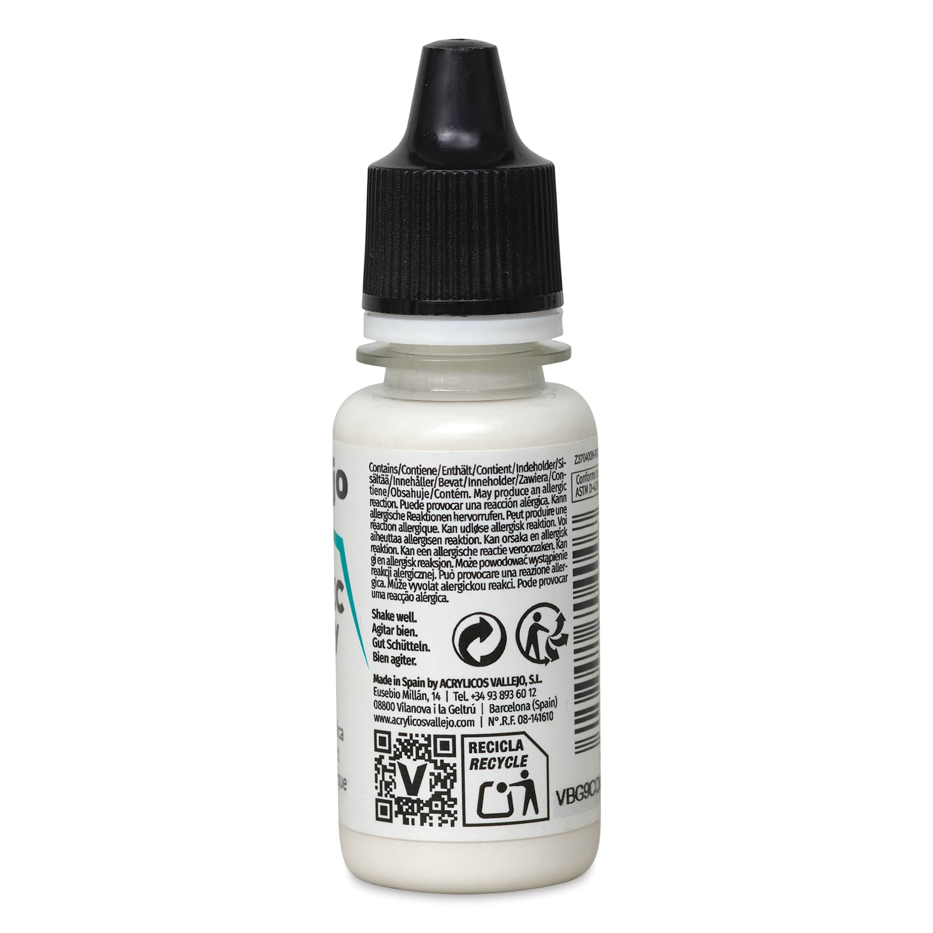Vallejo Model Color Plastic Putty Medium - 18 ml side of bottle