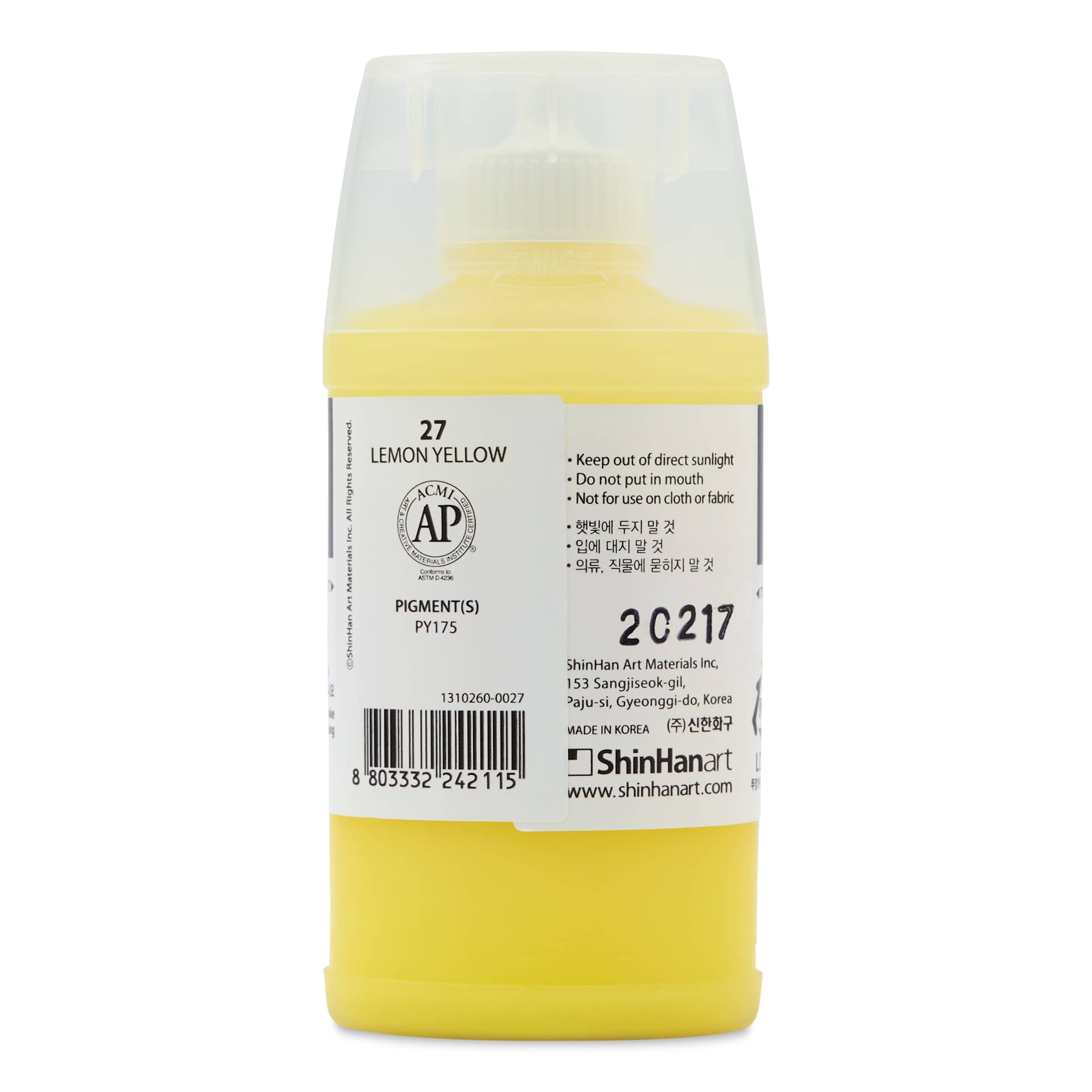 ShinHan Colorist Poster Color Paint - Lemon Yellow, 40 ml back