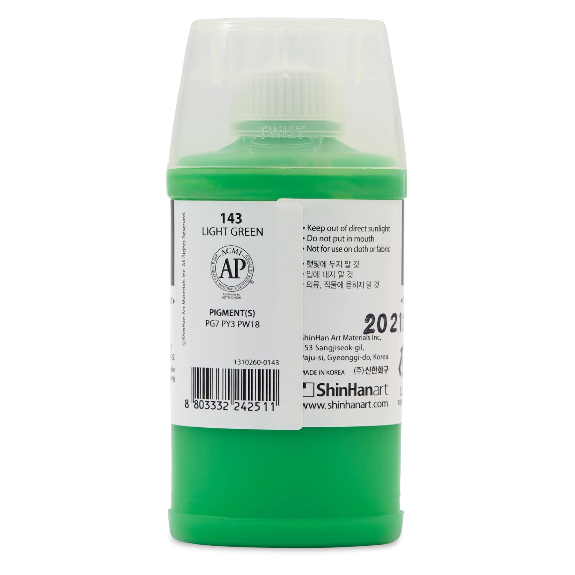ShinHan Colorist Poster Color Paint - Light Green, 40 ml back