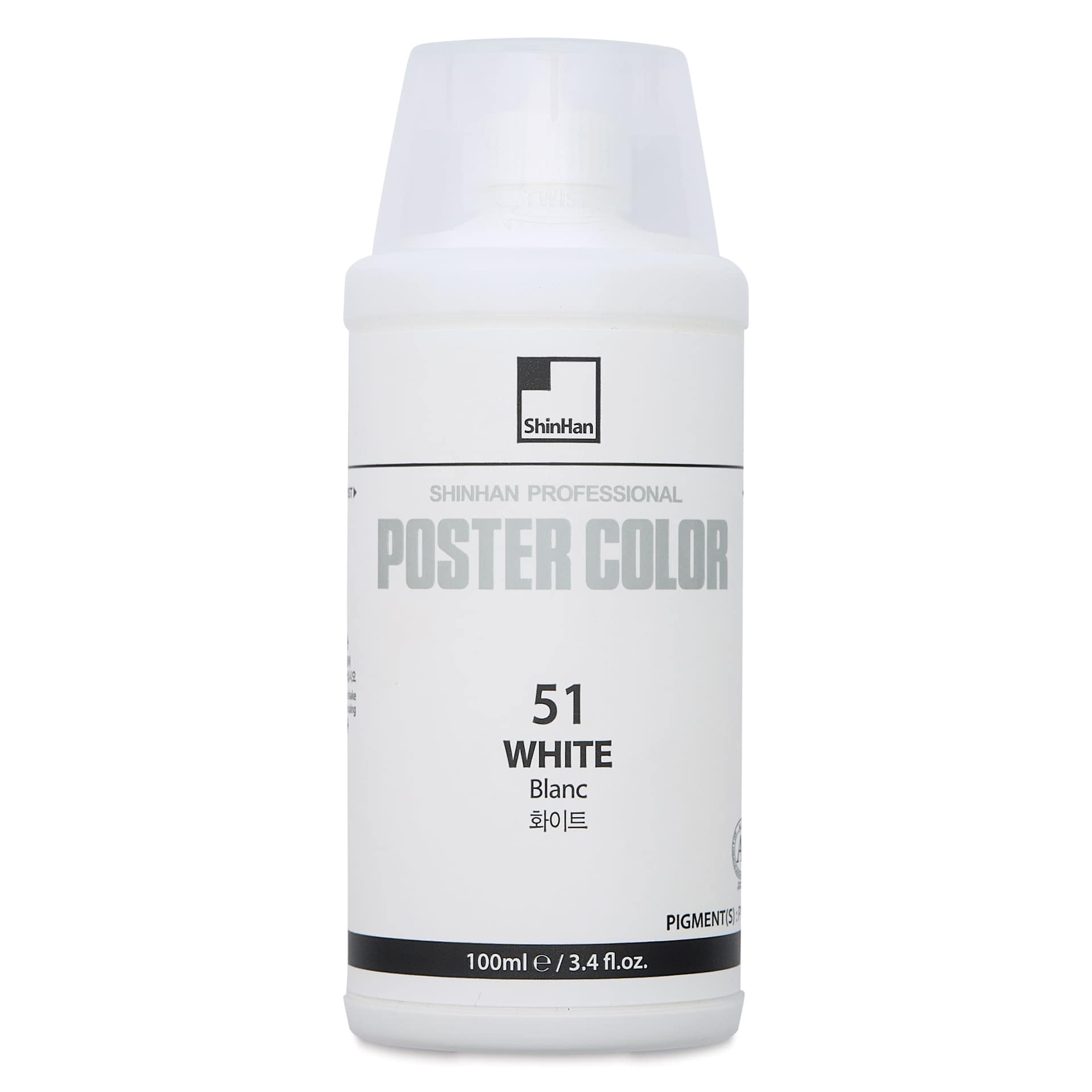 ShinHan Professional Poster Color Paint - White, 100 ml bottle