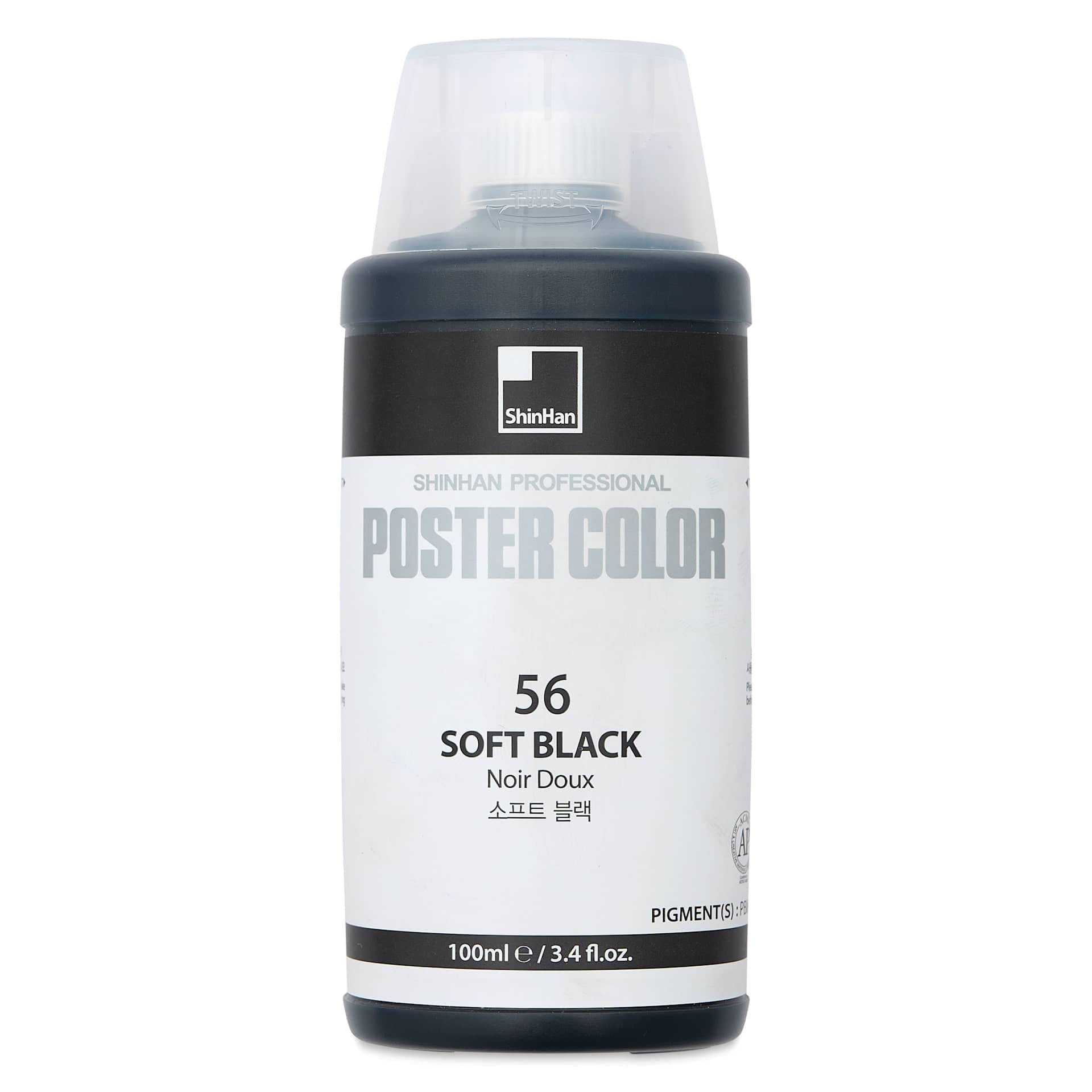 ShinHan Professional Poster Color Paint - Soft Black, 100 ml bottle