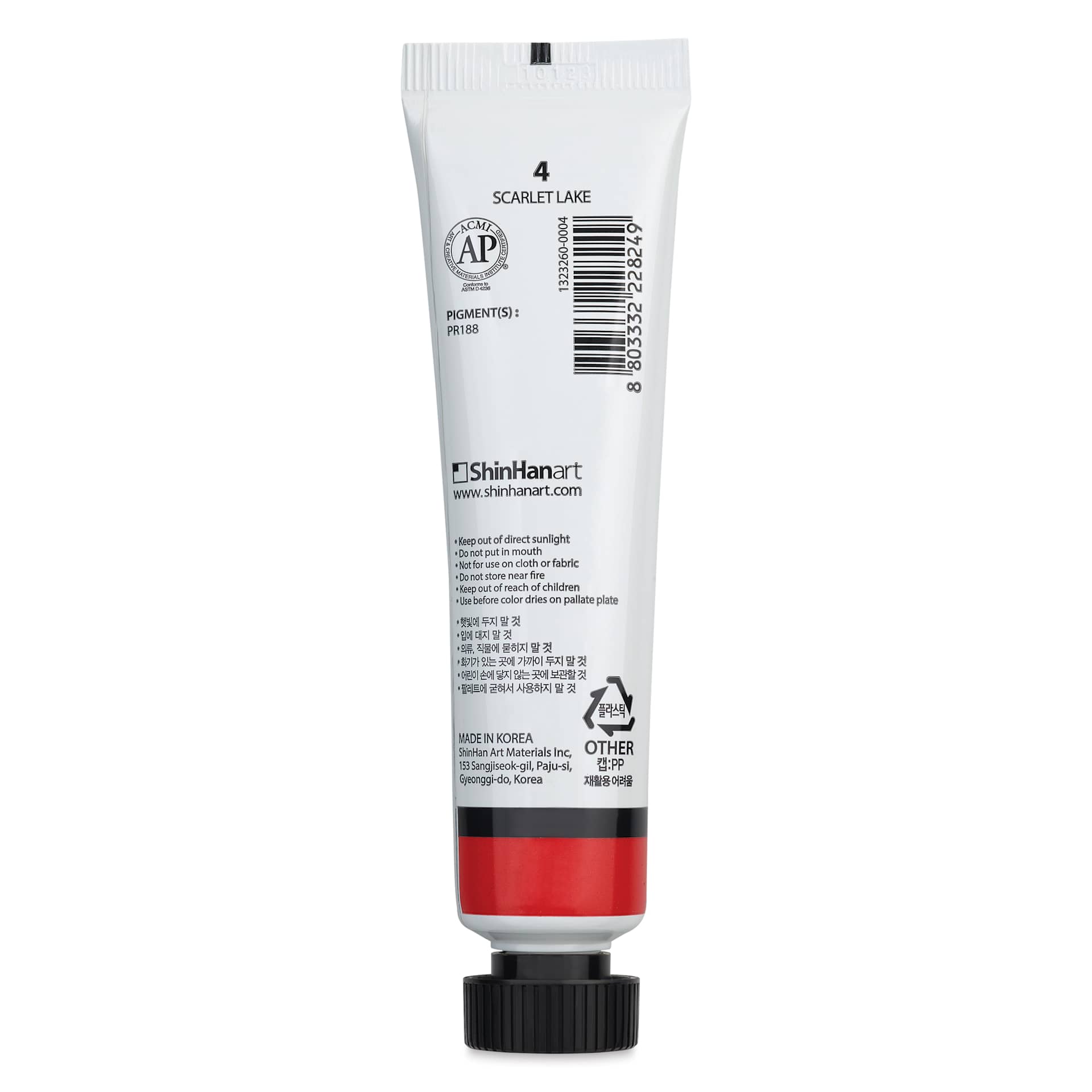 ShinHan Professional Poster Color Paint - Scarlet Lake, 40 ml tube back