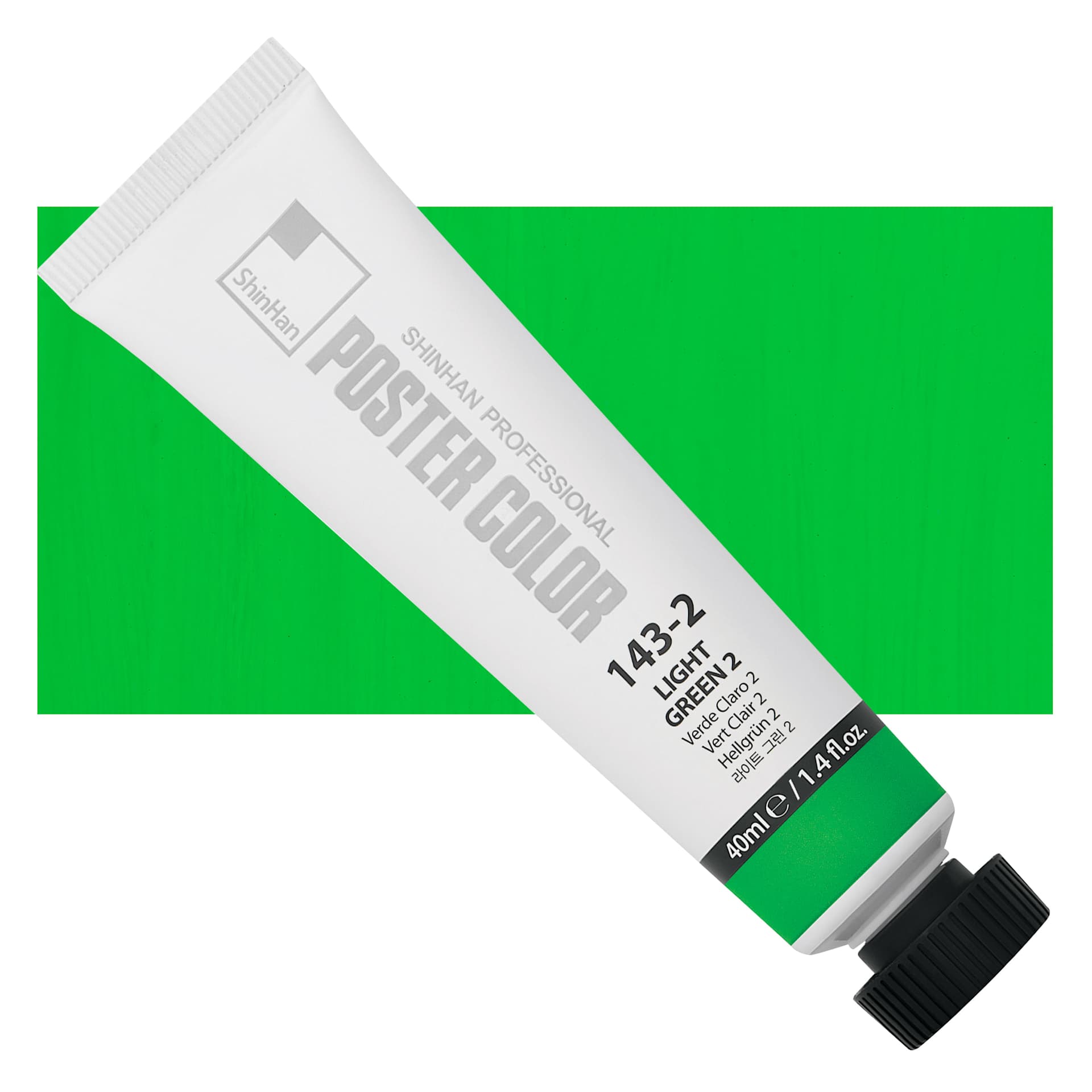 ShinHan Professional Poster Color Paint - Light Green 2, 40 ml tube and swatch