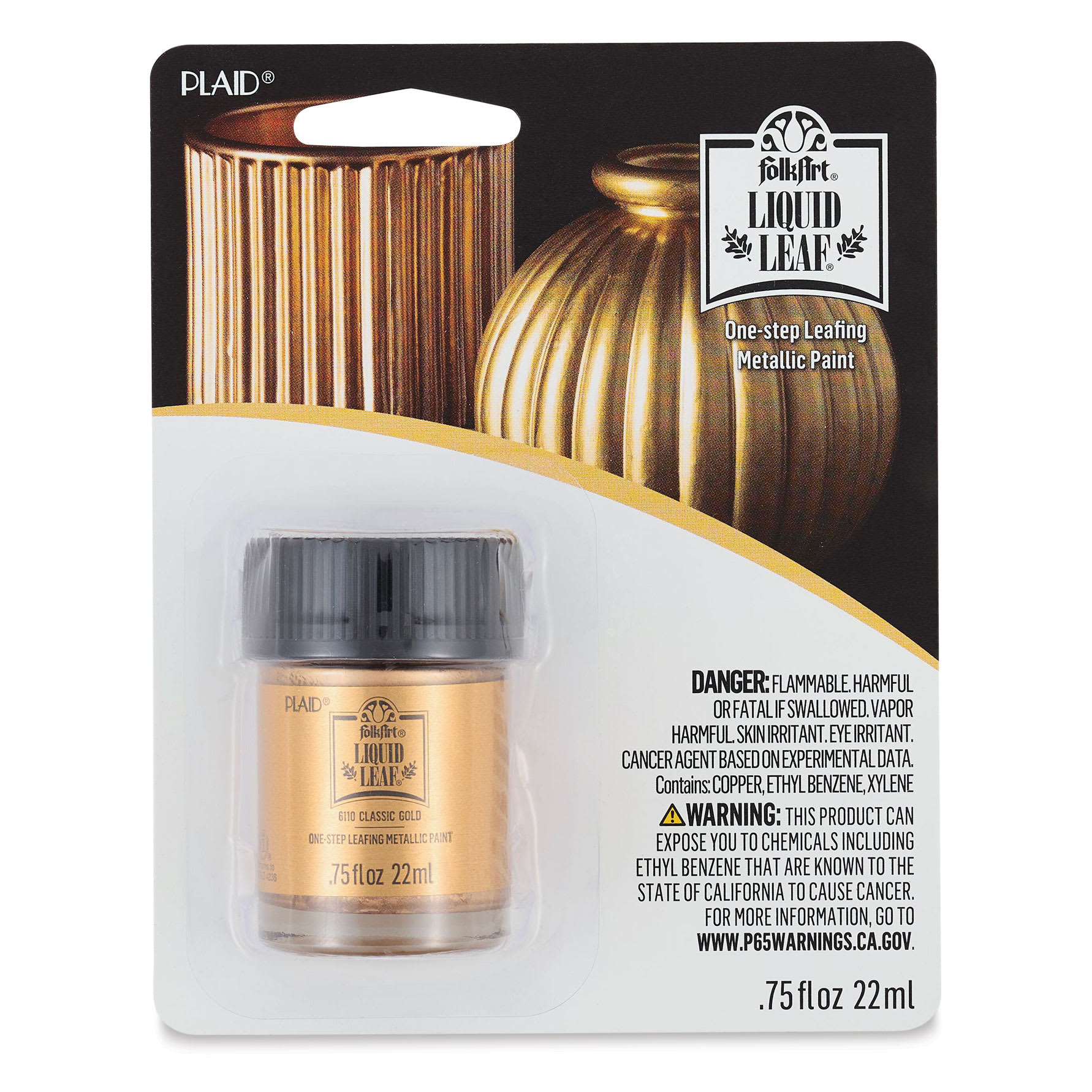 FolkArt Liquid Leaf Metallic Paint - Classic Gold, 0.75 oz, front of packaging