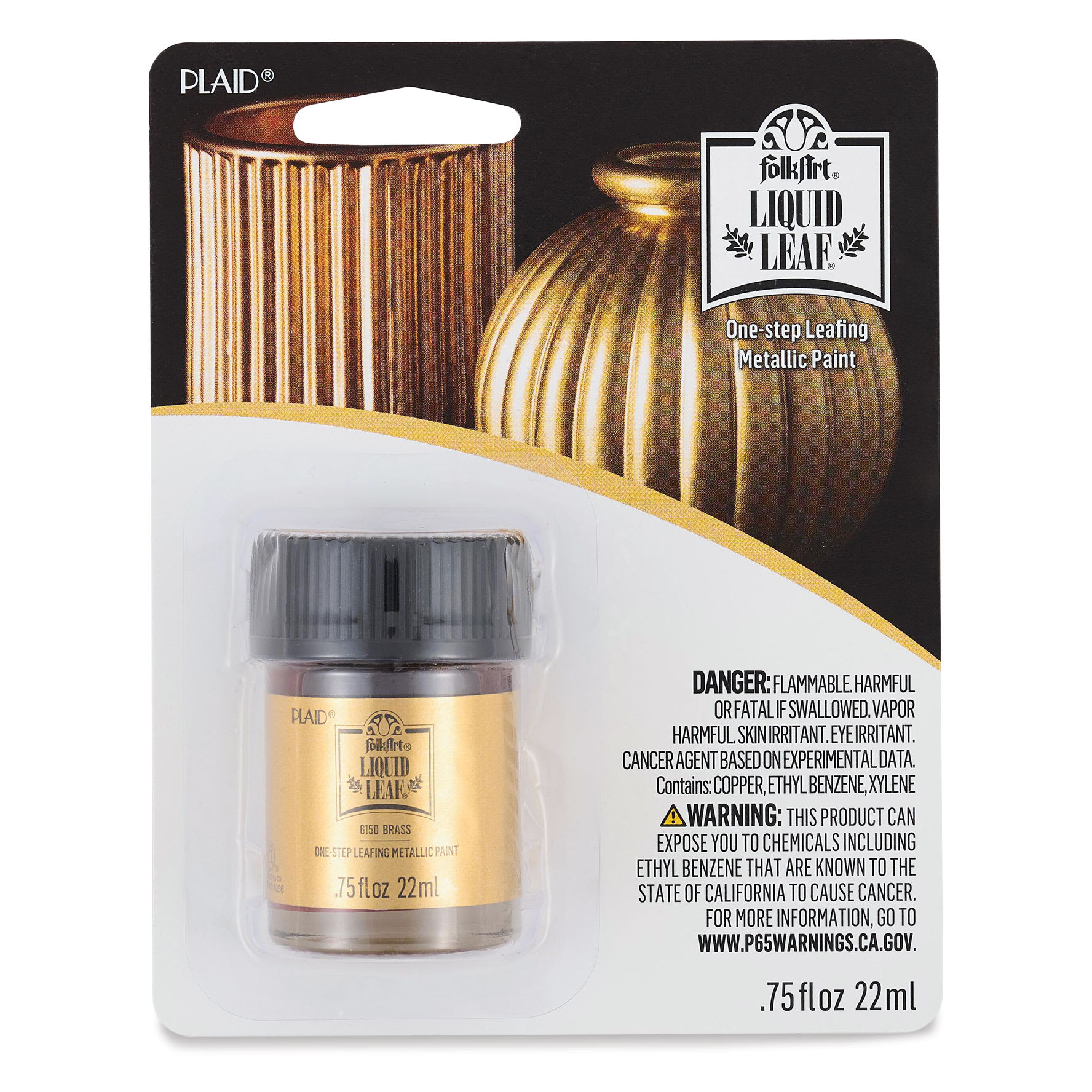 FolkArt Liquid Leaf Metallic Paint - Brass, 0.75 oz, front of packaging