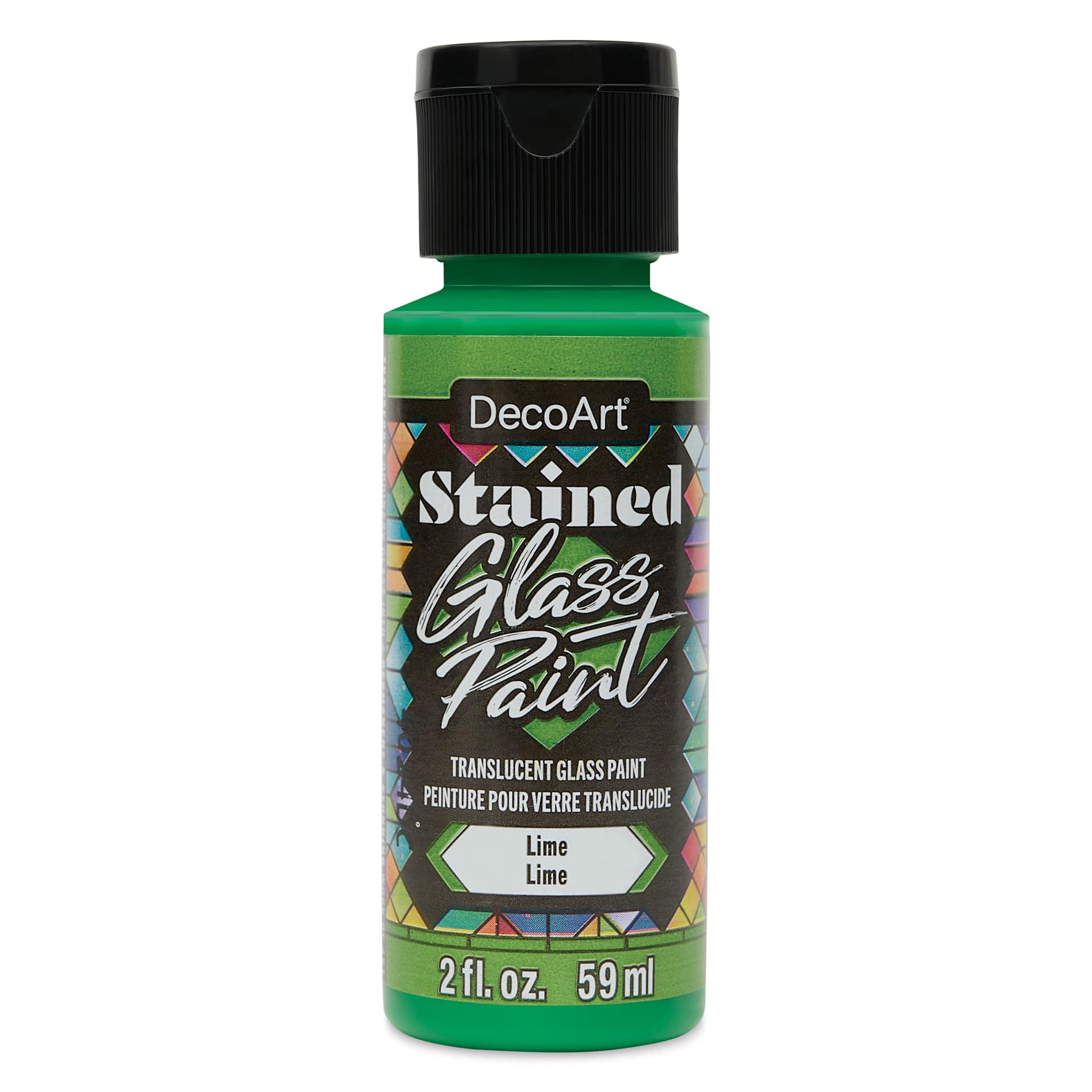 DecoArt Stained Glass Paint - Lime, 2 oz bottle