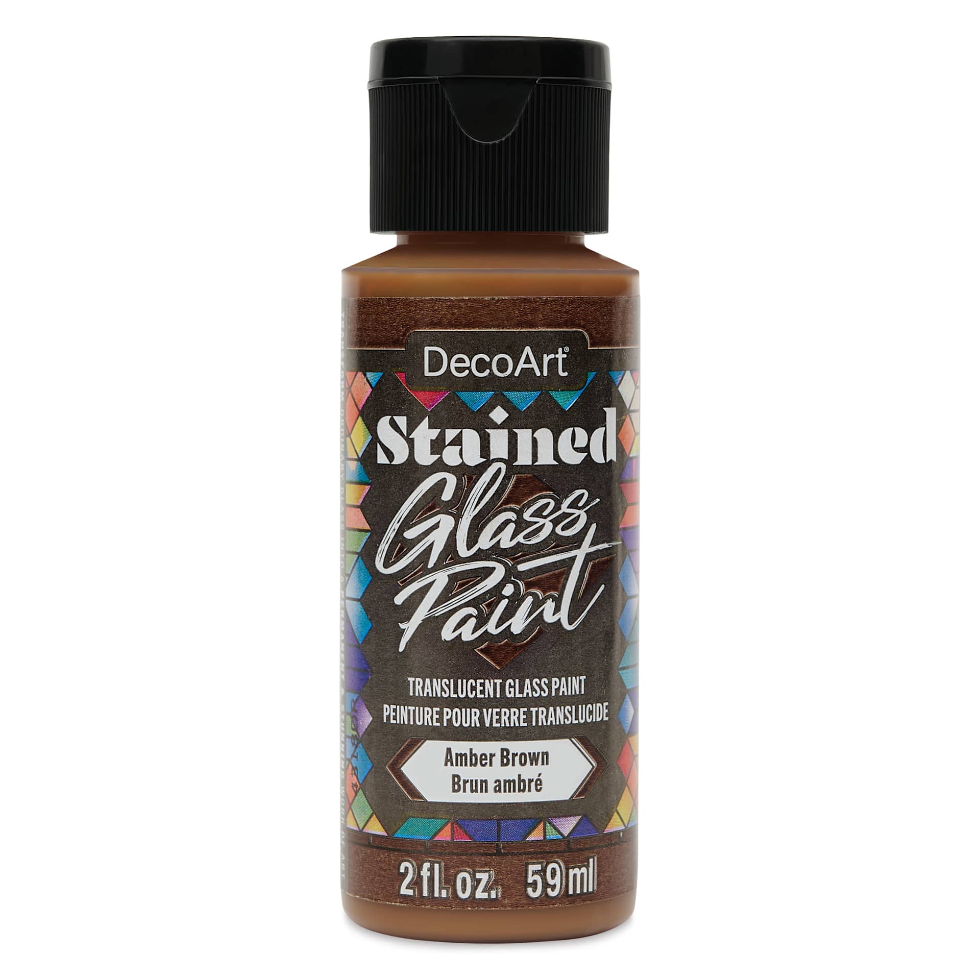 DecoArt Stained Glass Paint - Amber Brown, 2 oz bottle