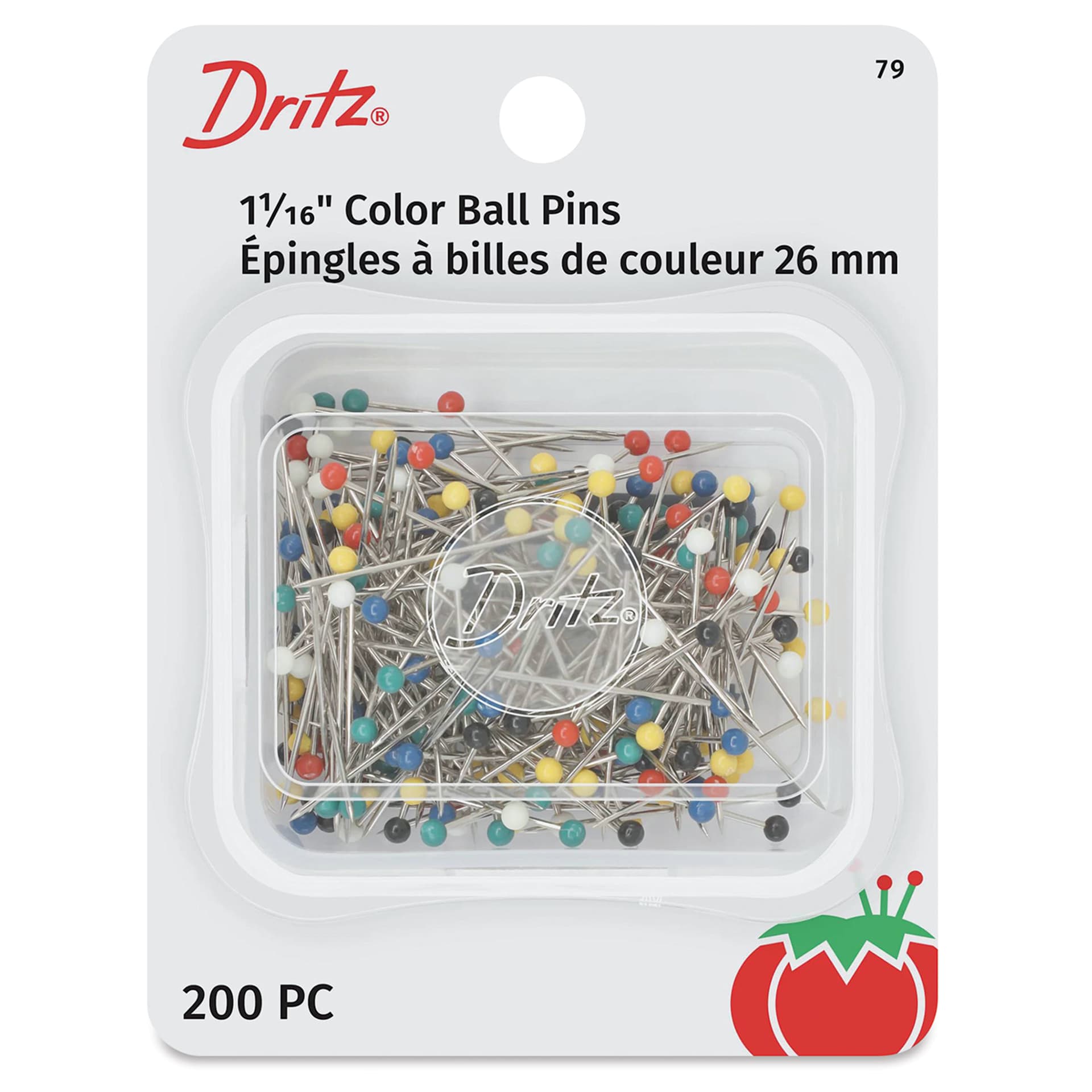 Dritz Color Ball Pins - Pkg of 200, Assorted Colors