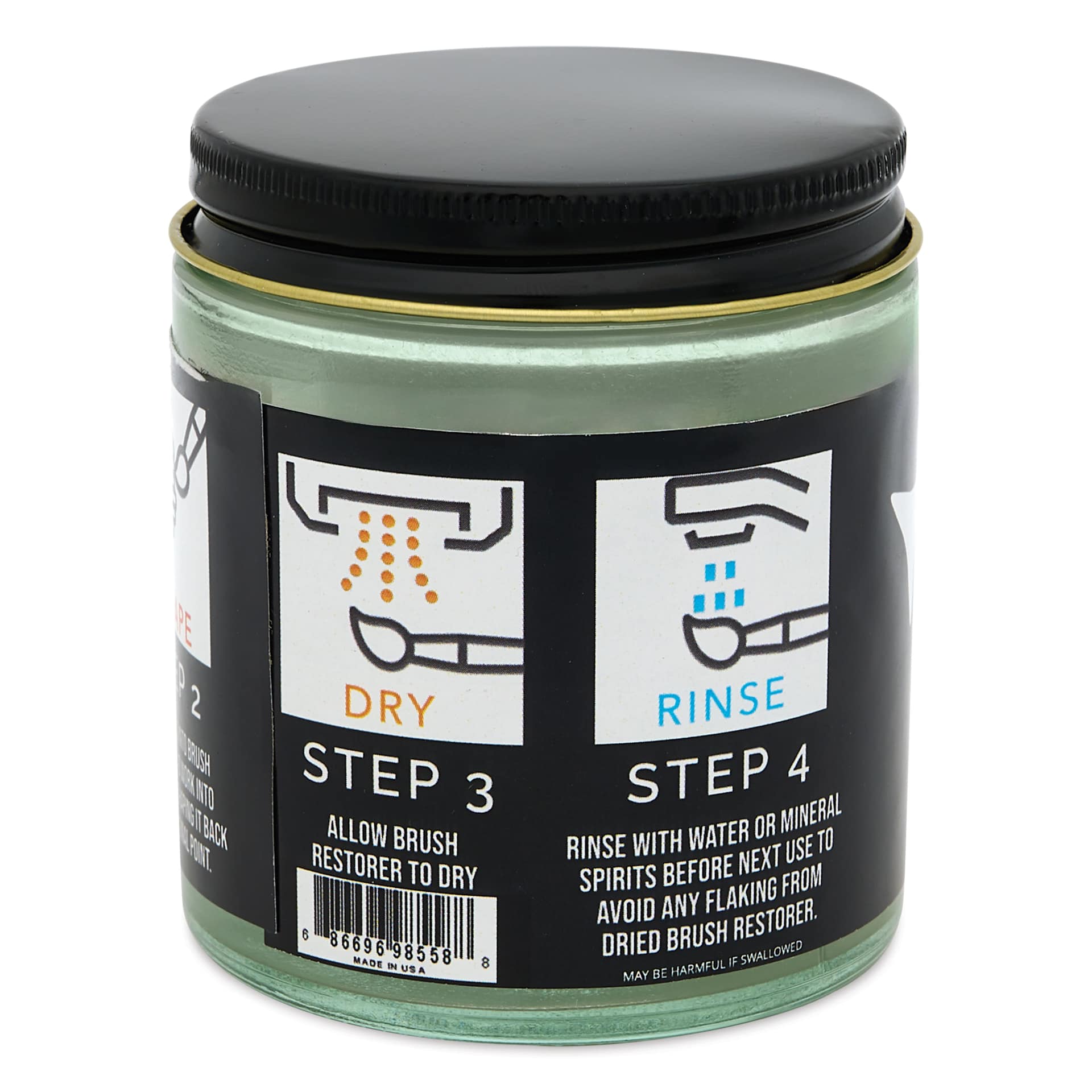 Trekell Artist Brush Restorer right side of container