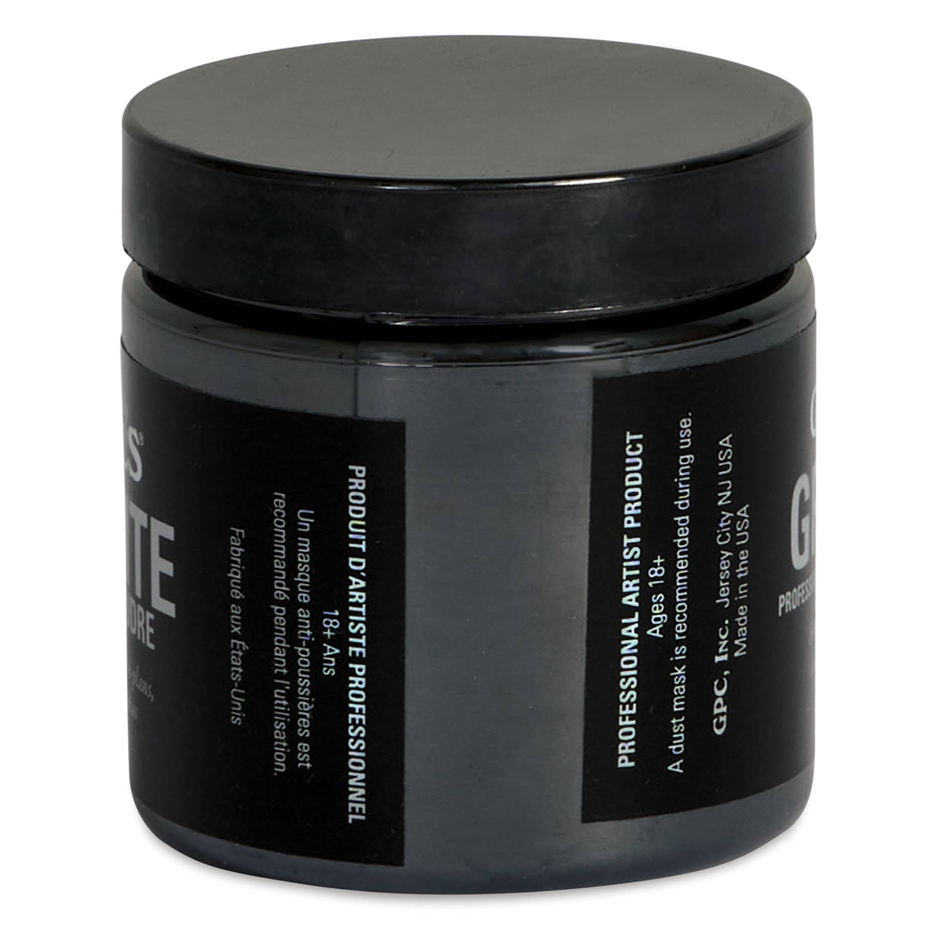 General's Graphite Powder - Back view of 2.3 oz jar 