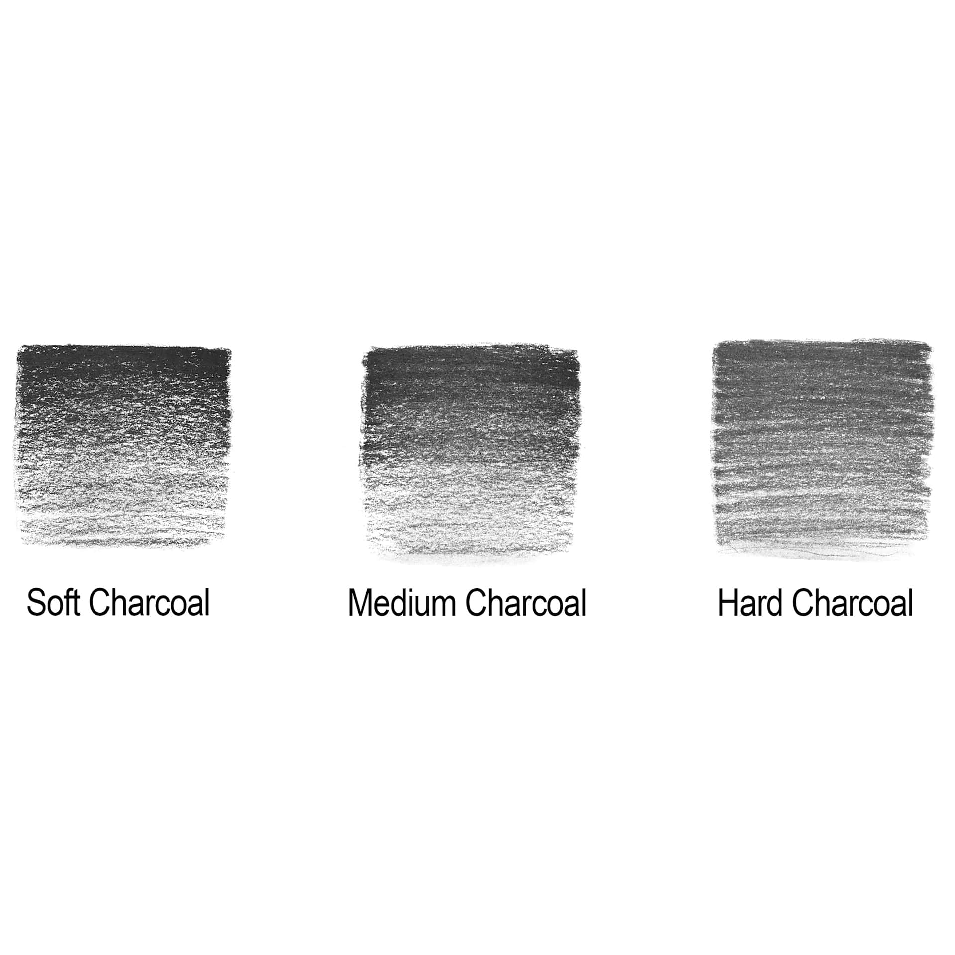 Winsor & Newton Studio Collection Charcoal Pencil Set, display of the Hardness of each pencil Winsor & Newton Studio Collection Charcoal Pencil Set, display of the Hardness of each pencil