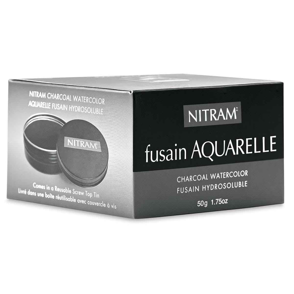 Nitram Fusain Aquarelle Charcoal Watercolor - 1.75 oz (packaging for tin)