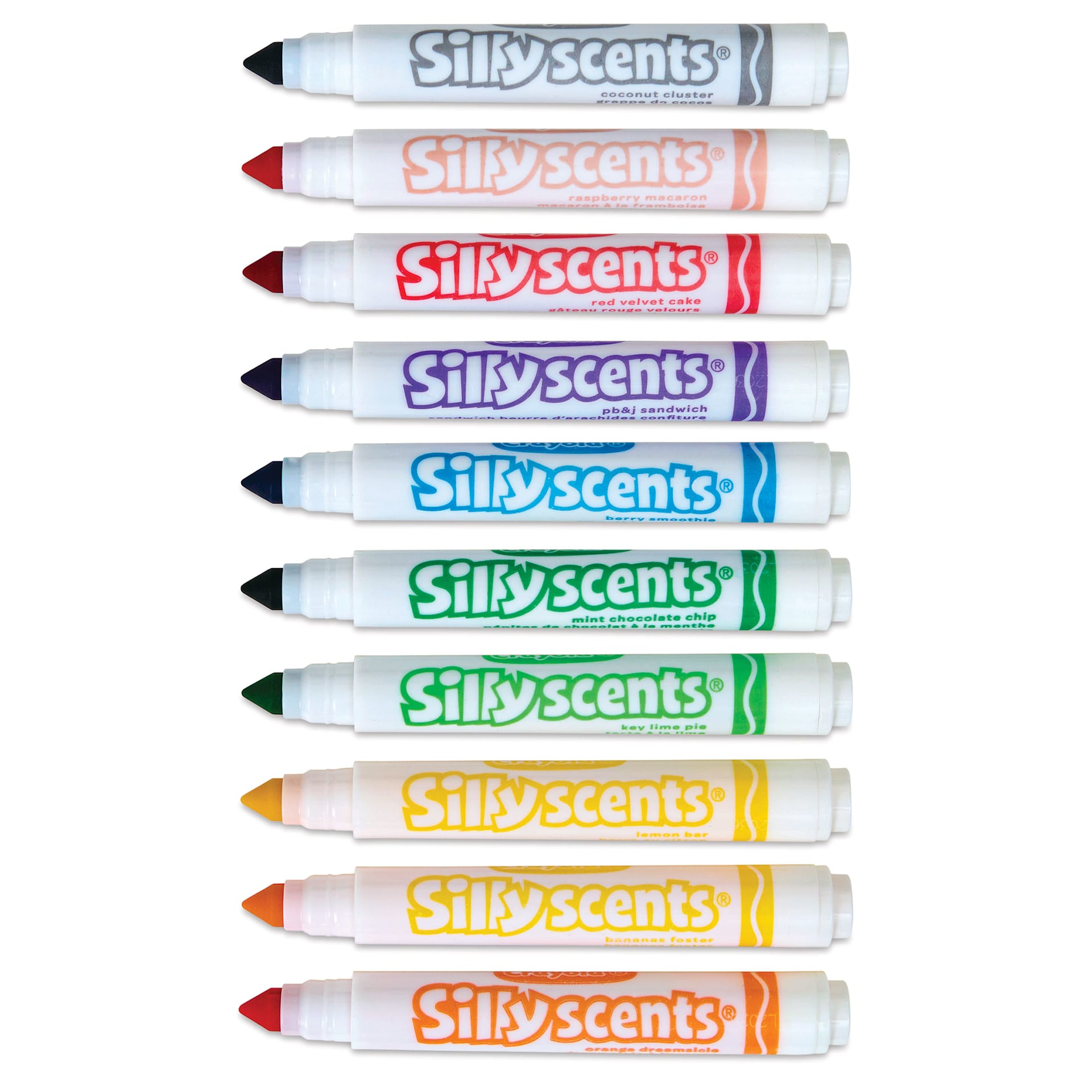 Crayola Silly Scent Smashups Markers - Set of 10, Broad Tip with caps off