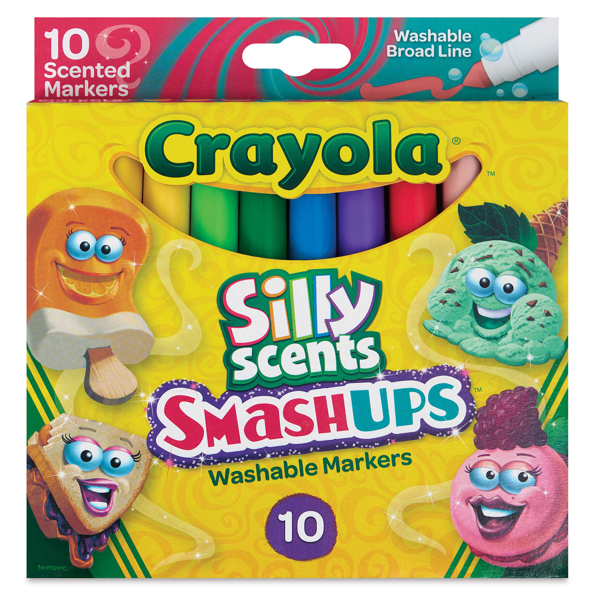 Crayola Silly Scent Smashups Markers - Set of 10, Broad Tip front of package