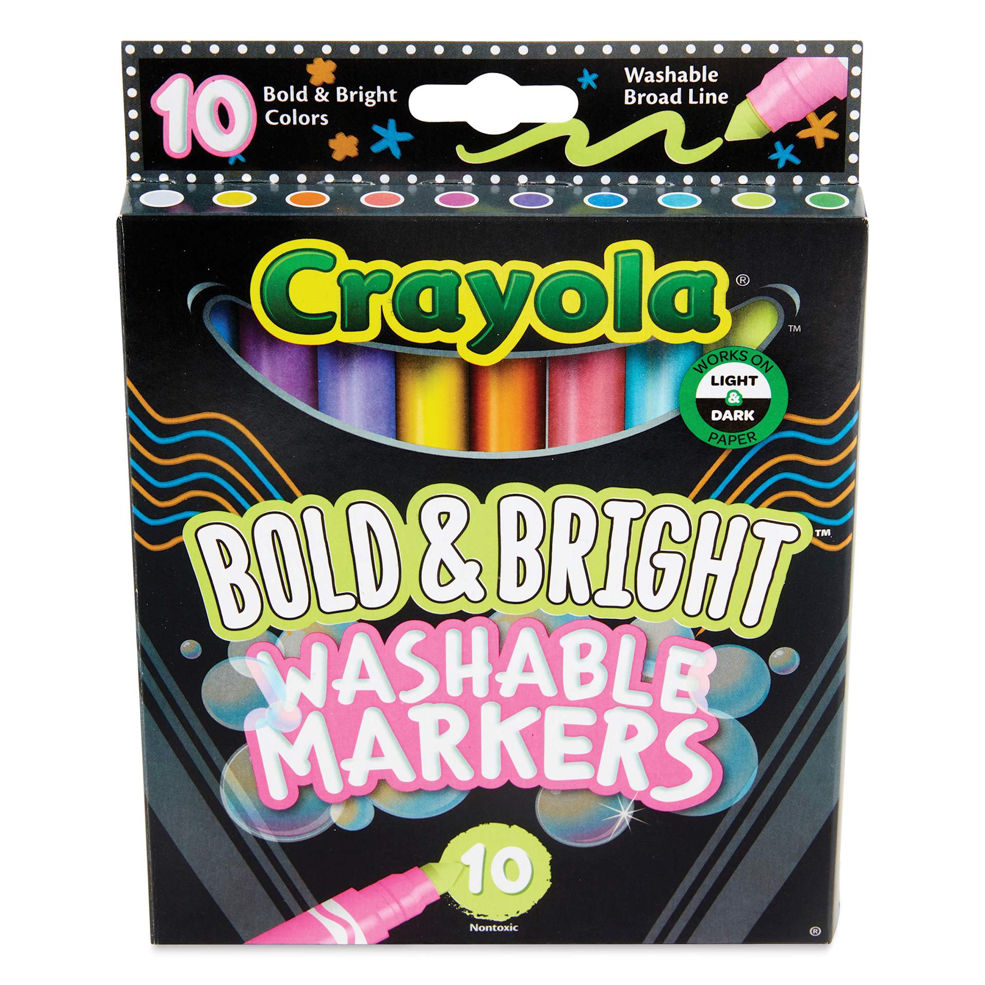 Crayola Bold & Bright Washable Markers, front of packaging