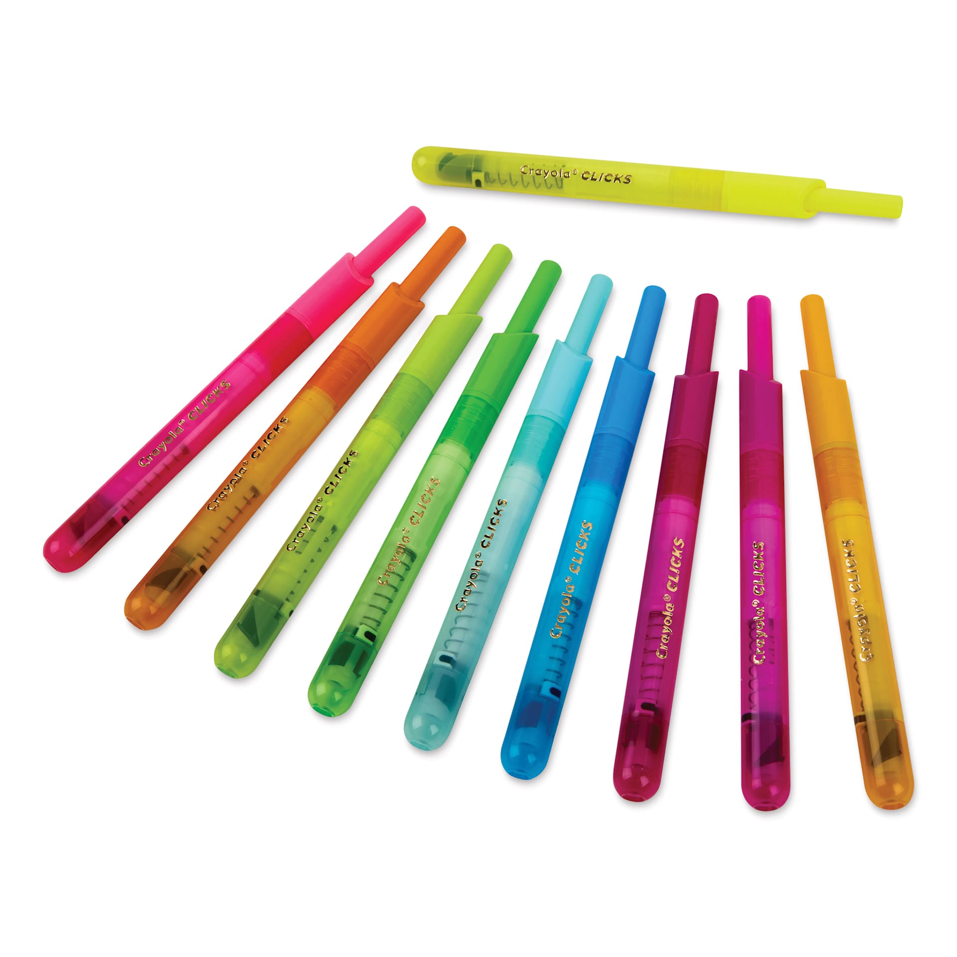 Crayola Clicks Retractable Markers - Set of 10, Neon Colors, contents