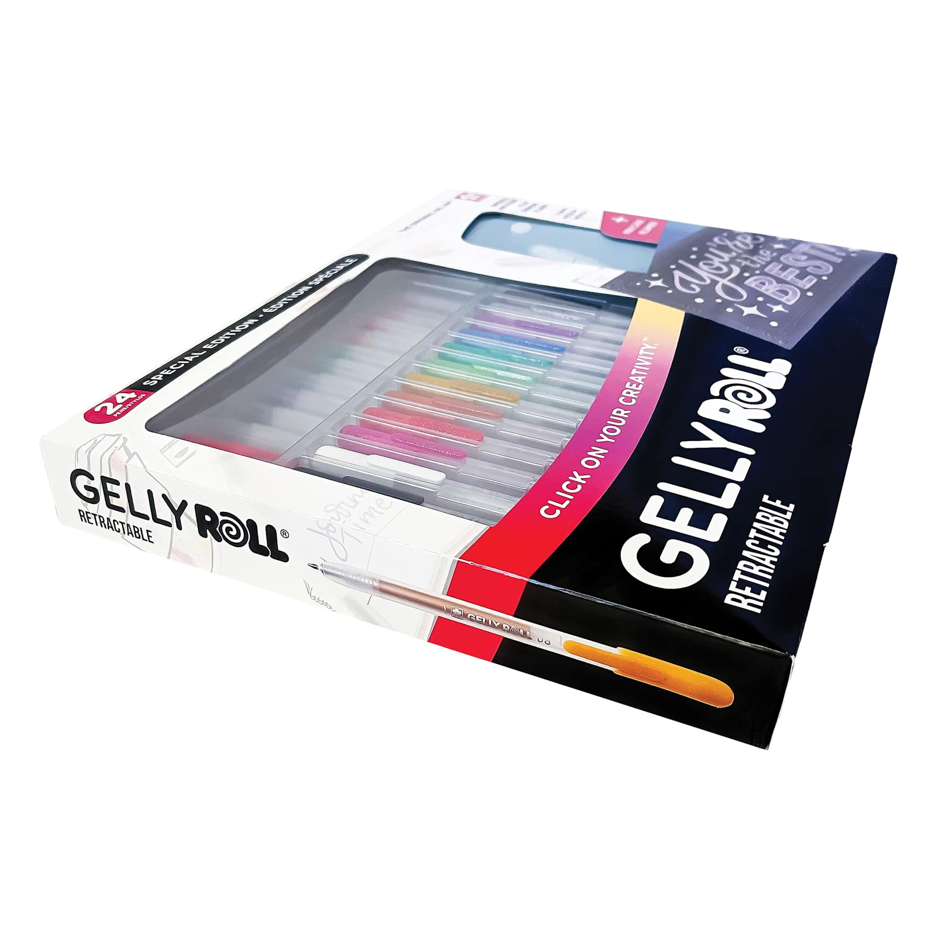 Sakura Gelly Roll Retractable Limited Edition Pens - Assorted Colors, Set of 24 with Pen Case, packaging