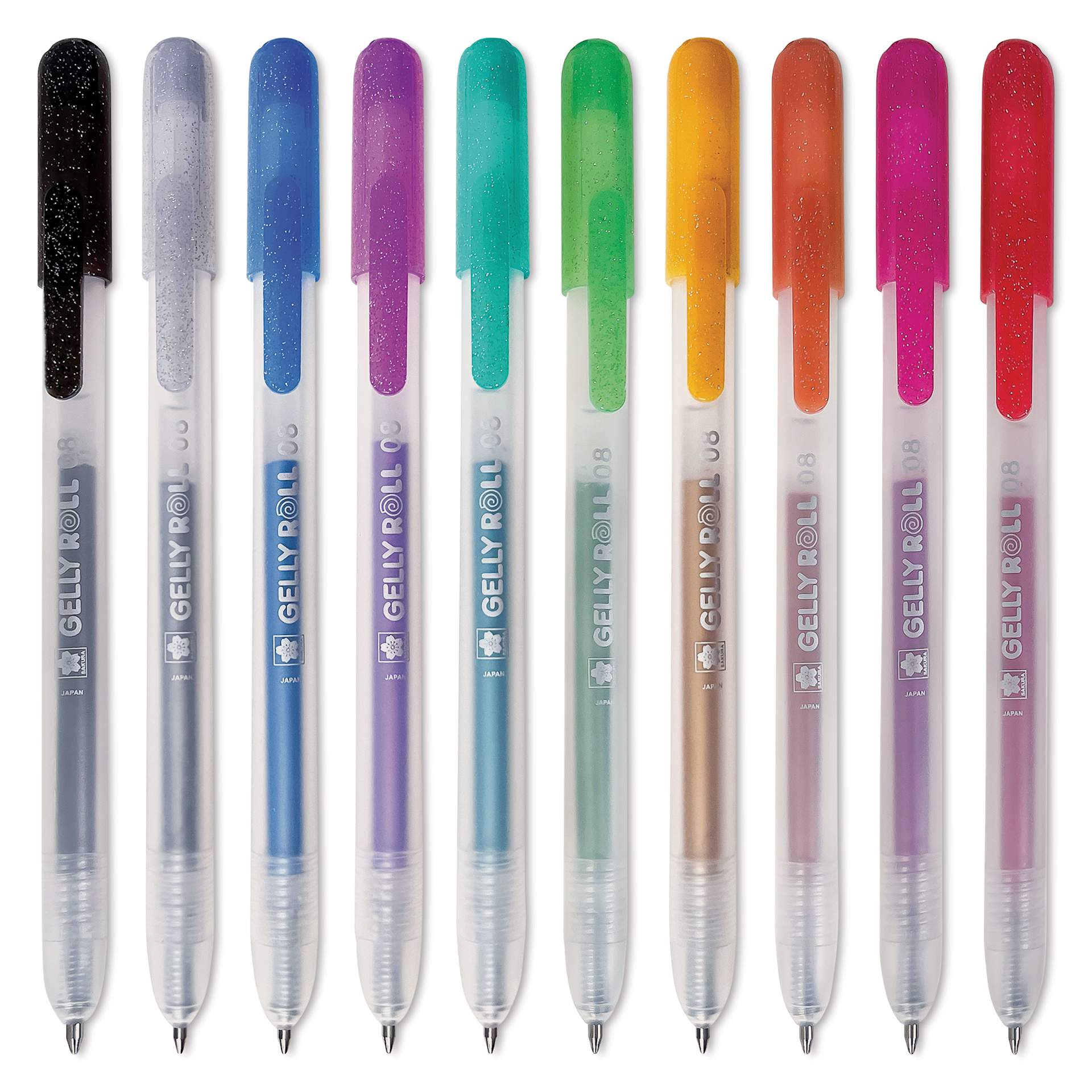 Sakura Gelly Roll Retractable Metallic Pens - Set of 10, out of packaging with tips extended