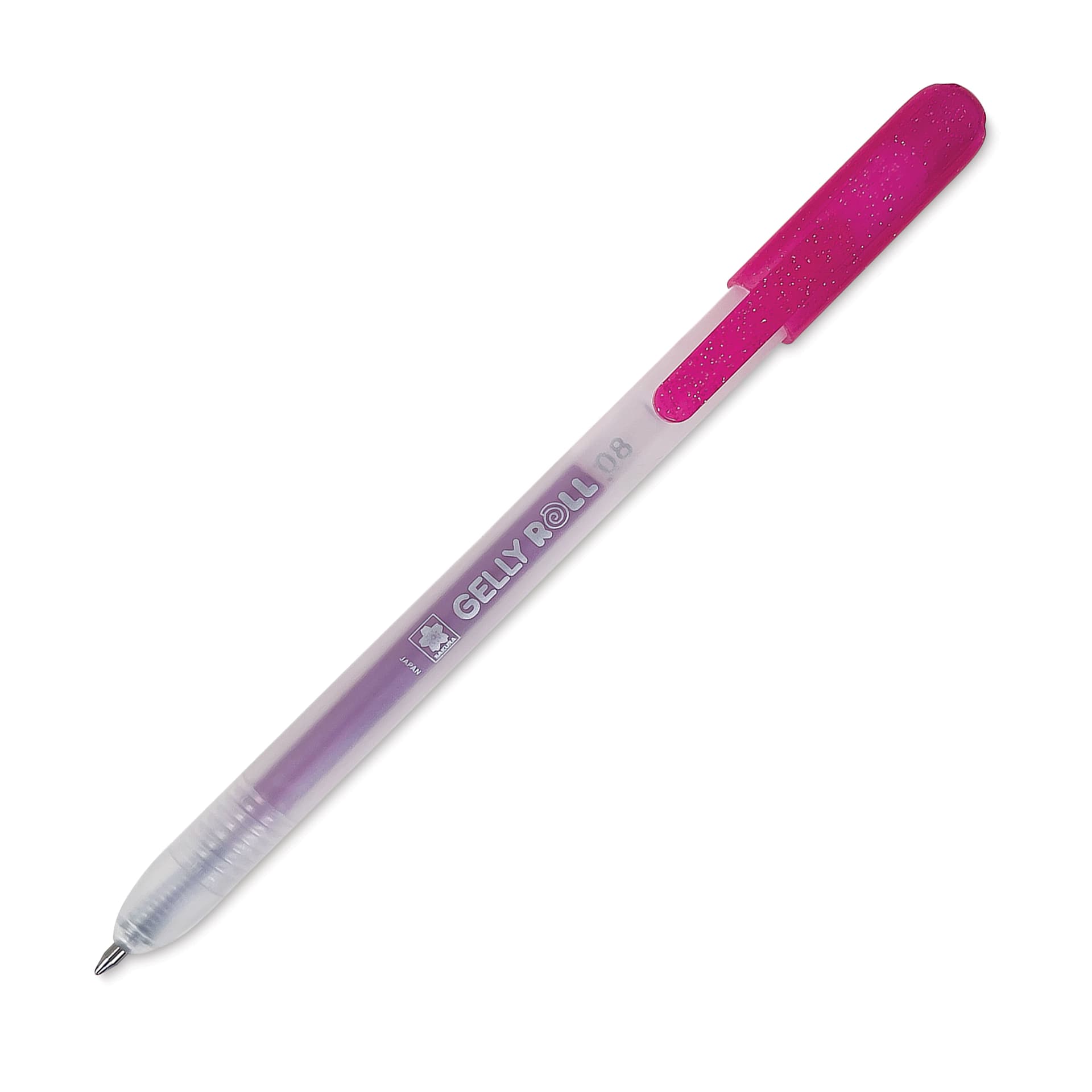 Sakura Gelly Roll Retractable Metallic Pen - Pink, tip extended