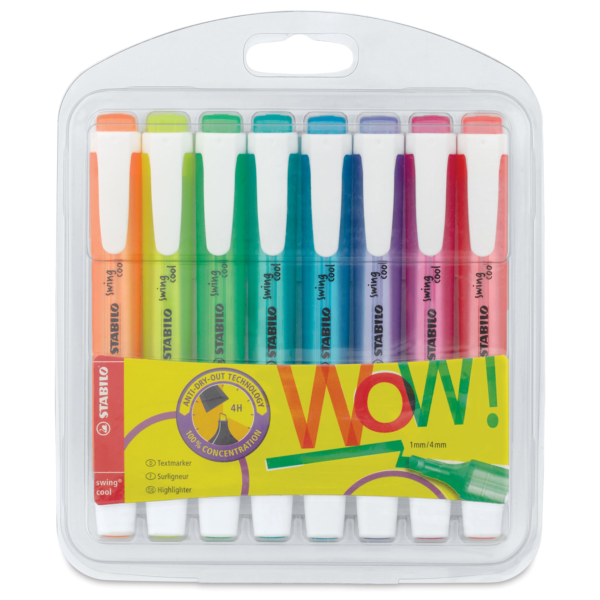 Stabilo Swing Cool Highlighters - Set of 8, front of the packaging