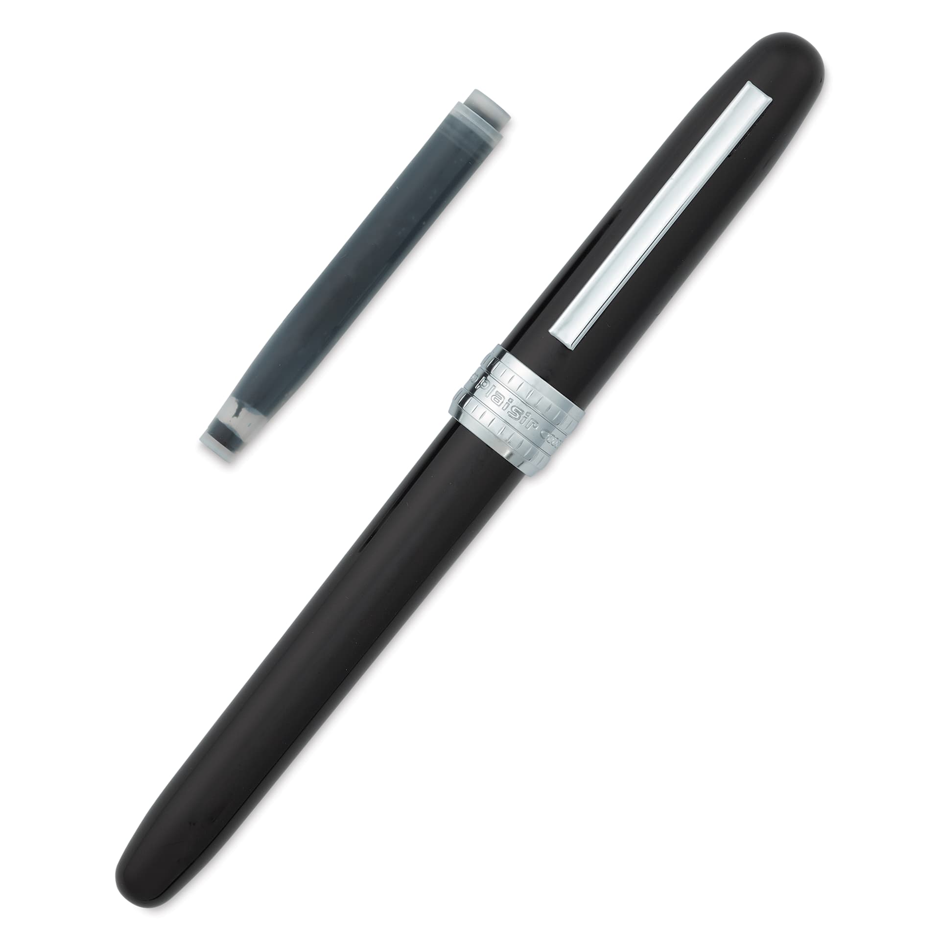 Platinum Plaisir Fountain Pen - Black, Medium, with ink cartridge