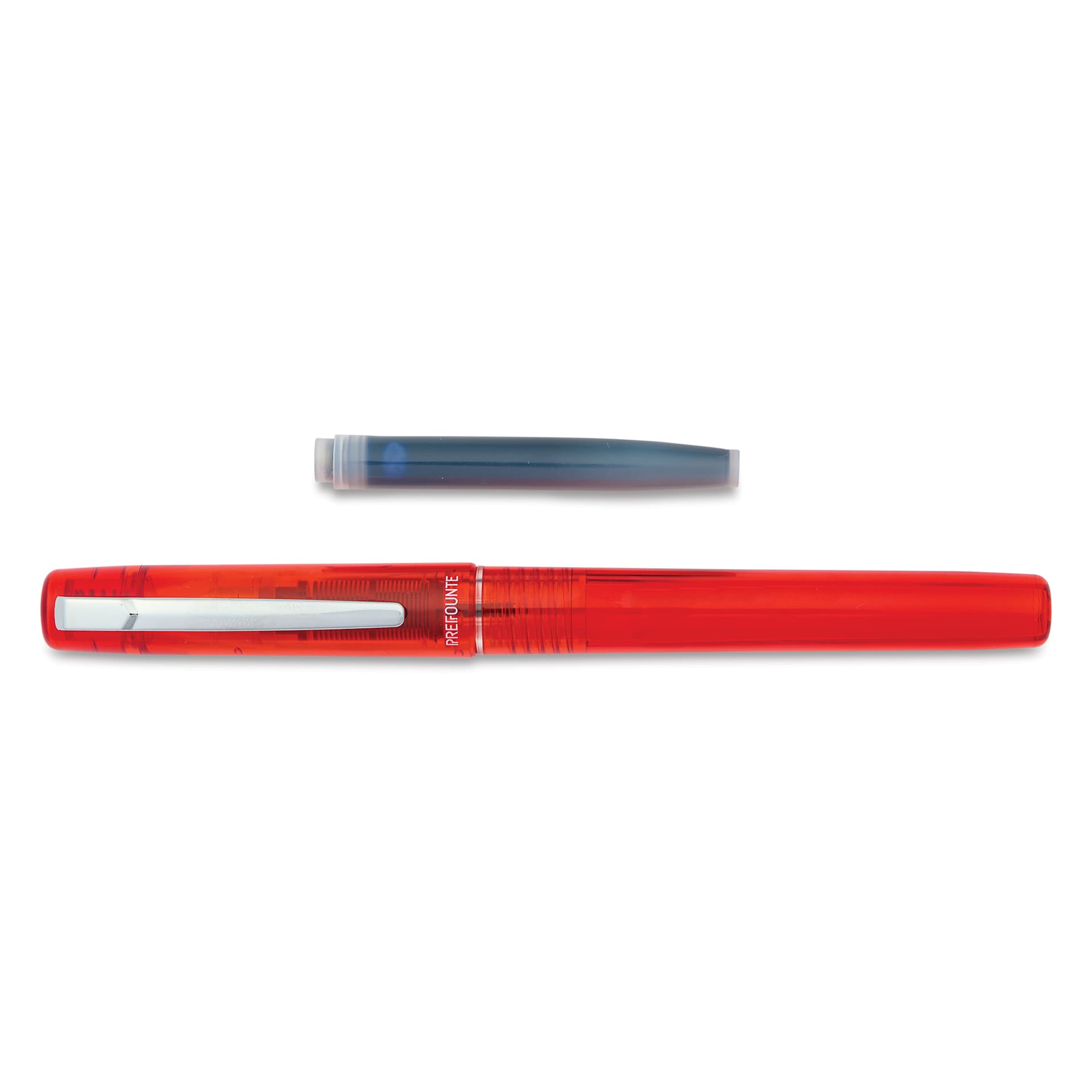 Platinum Prefounte Fountain Pen - Vermilion Orange, Medium, with ink refill cartridge