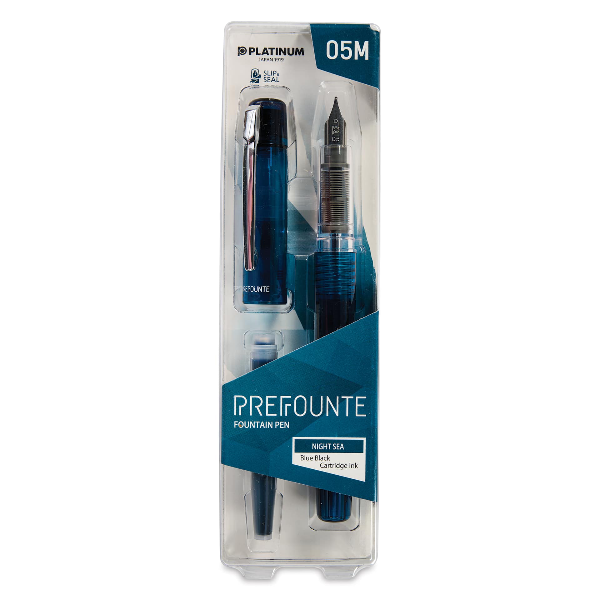 Platinum Prefounte Fountain Pen - Night Sea, Medium, front of package