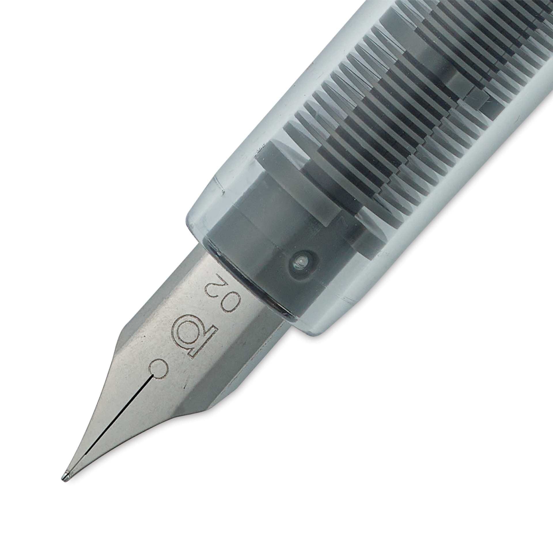 Platinum Preppy Fountain Pen - Black, Extra Fine, close-up, front of nib