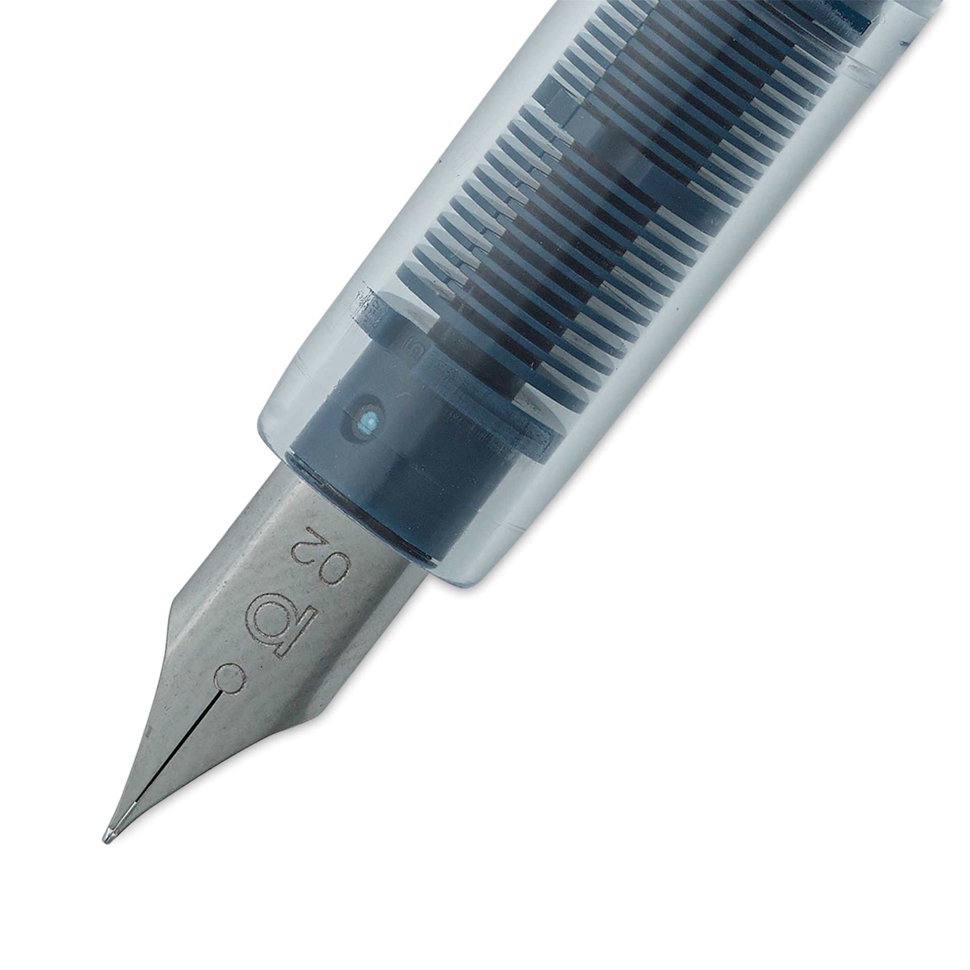Platinum Preppy Fountain Pen - Blue Black, Extra Fine, close-up, front of nib