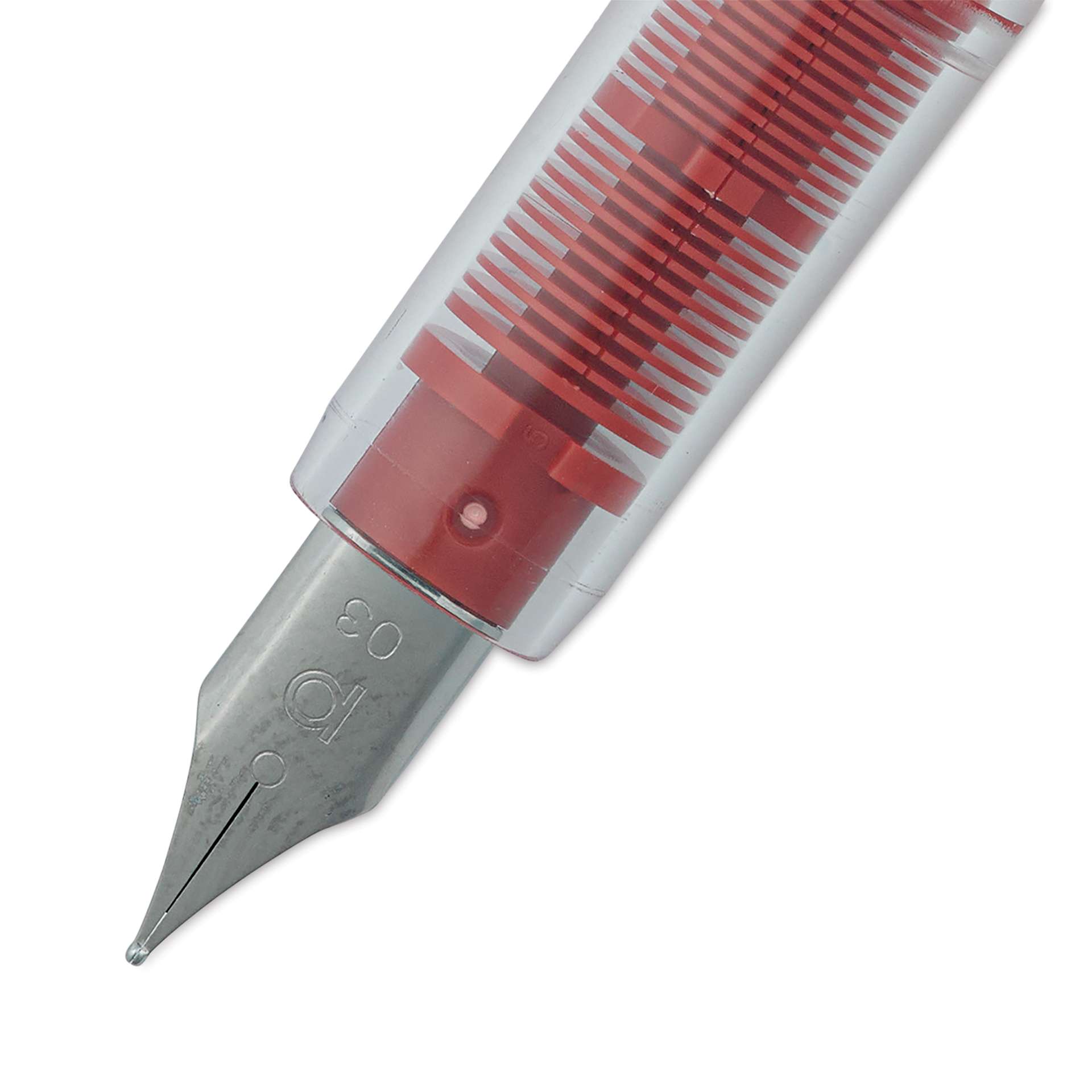 Platinum Preppy Fountain Pen - Red, Fine, close-up, front of nib