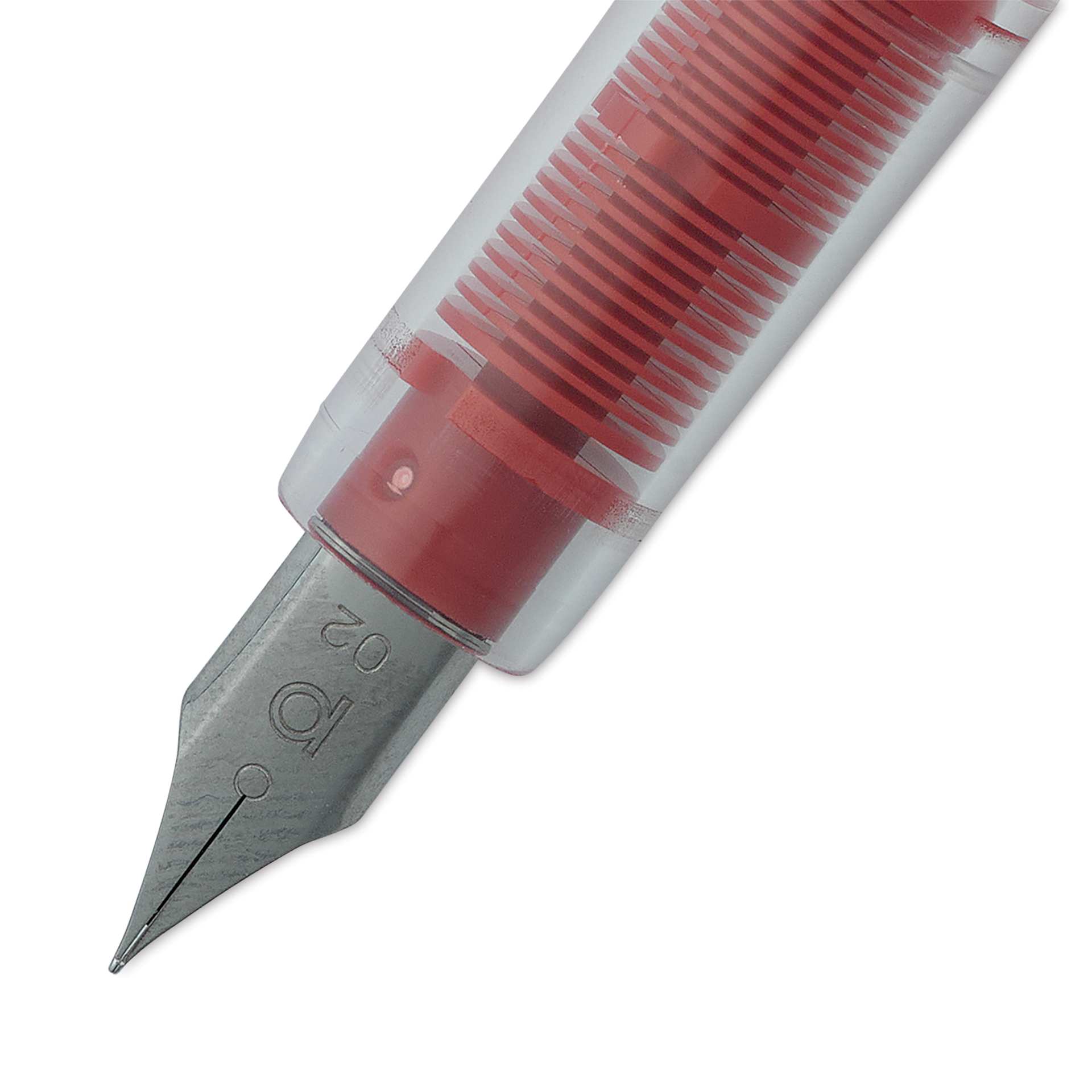 Platinum Preppy Fountain Pen - Red, Extra Fine, close-up, front of nib