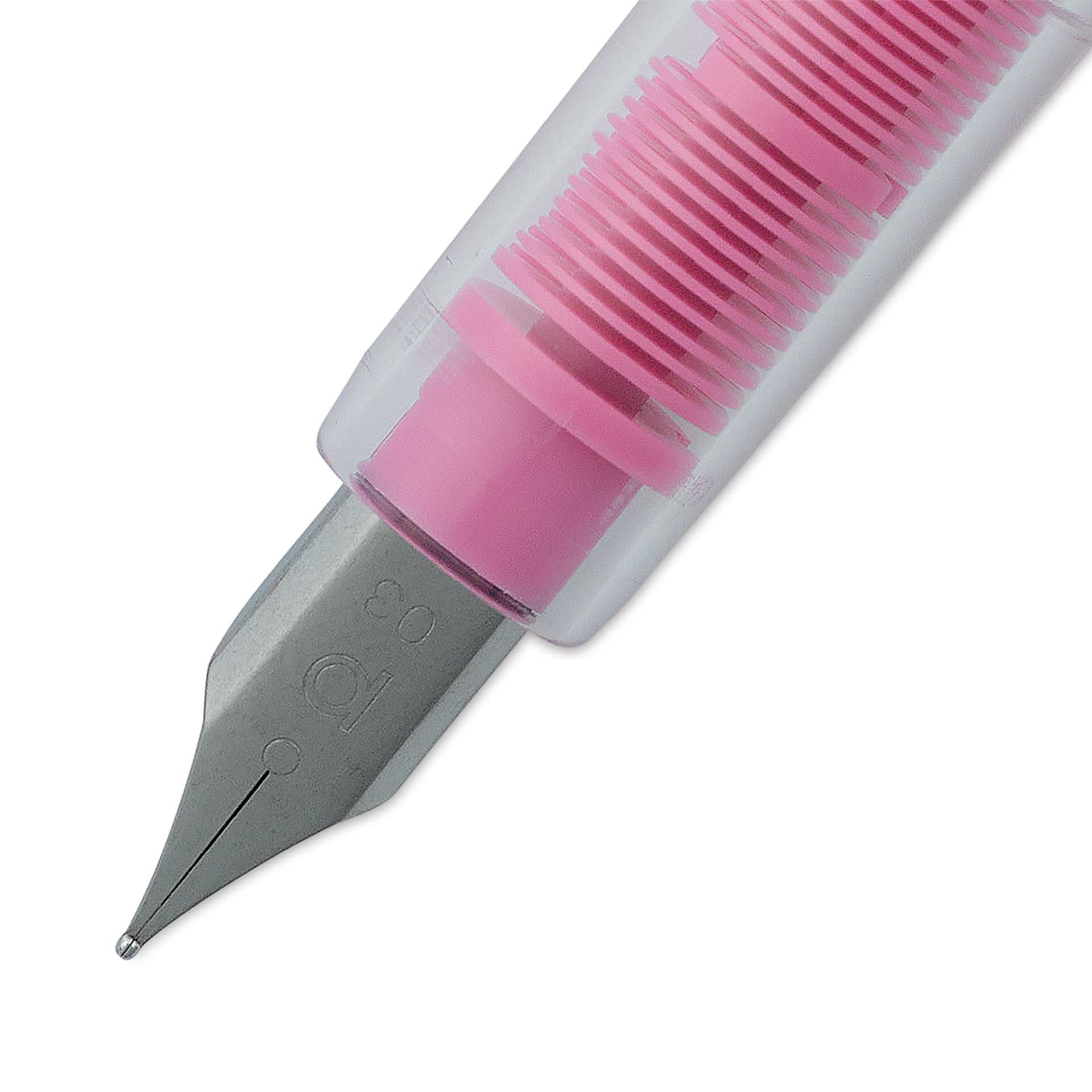 Platinum Preppy Fountain Pen - Pink, Fine, close-up, front of nib