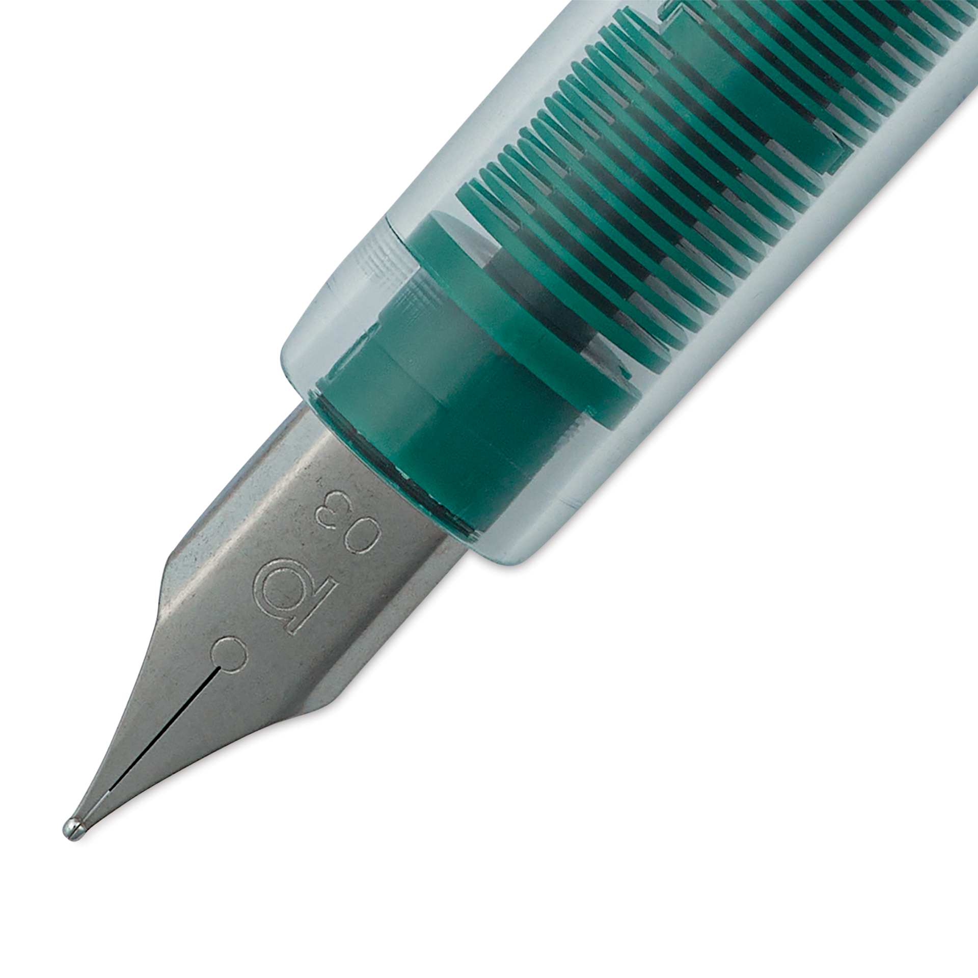 Platinum Preppy Fountain Pen - Green, Fine, close-up, front of nib