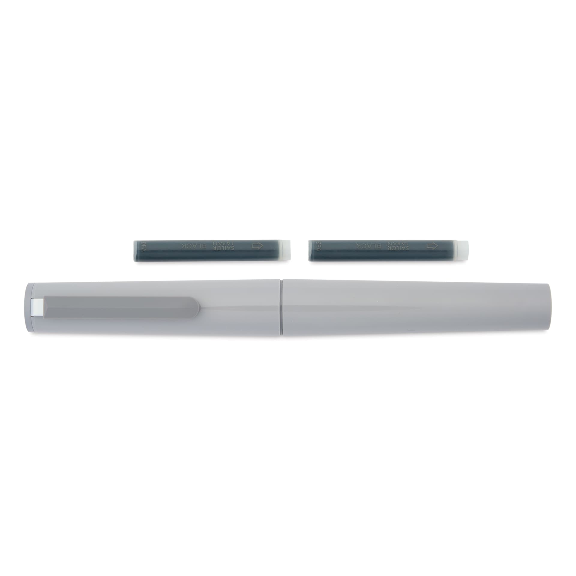 Sailor TUZU Adjust Fountain Pen - Gray, Medium, with replacement ink cartridges